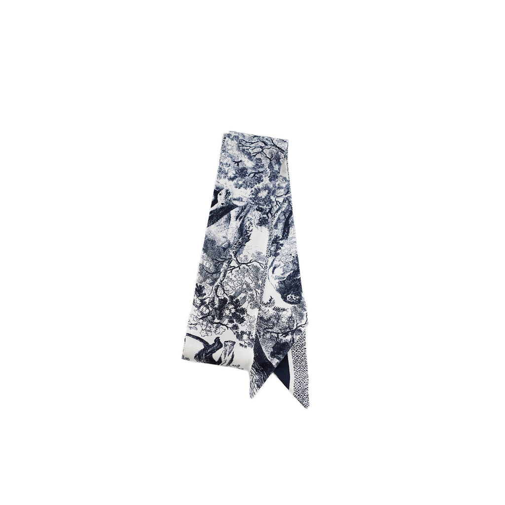 Dior Twilly Toile de Jouy Sauvage Mitzah Scarf Navy