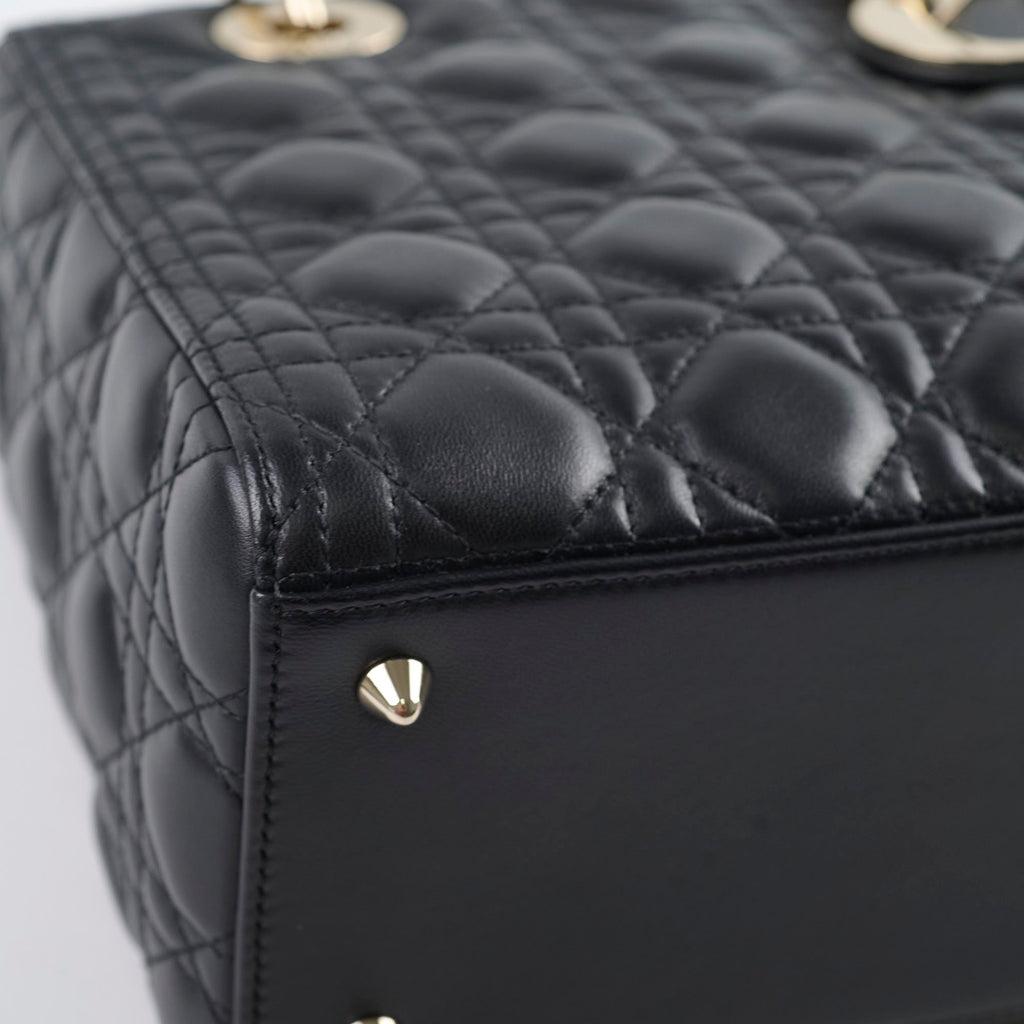 Christian Dior Medium Lambskin Lady Dior Black