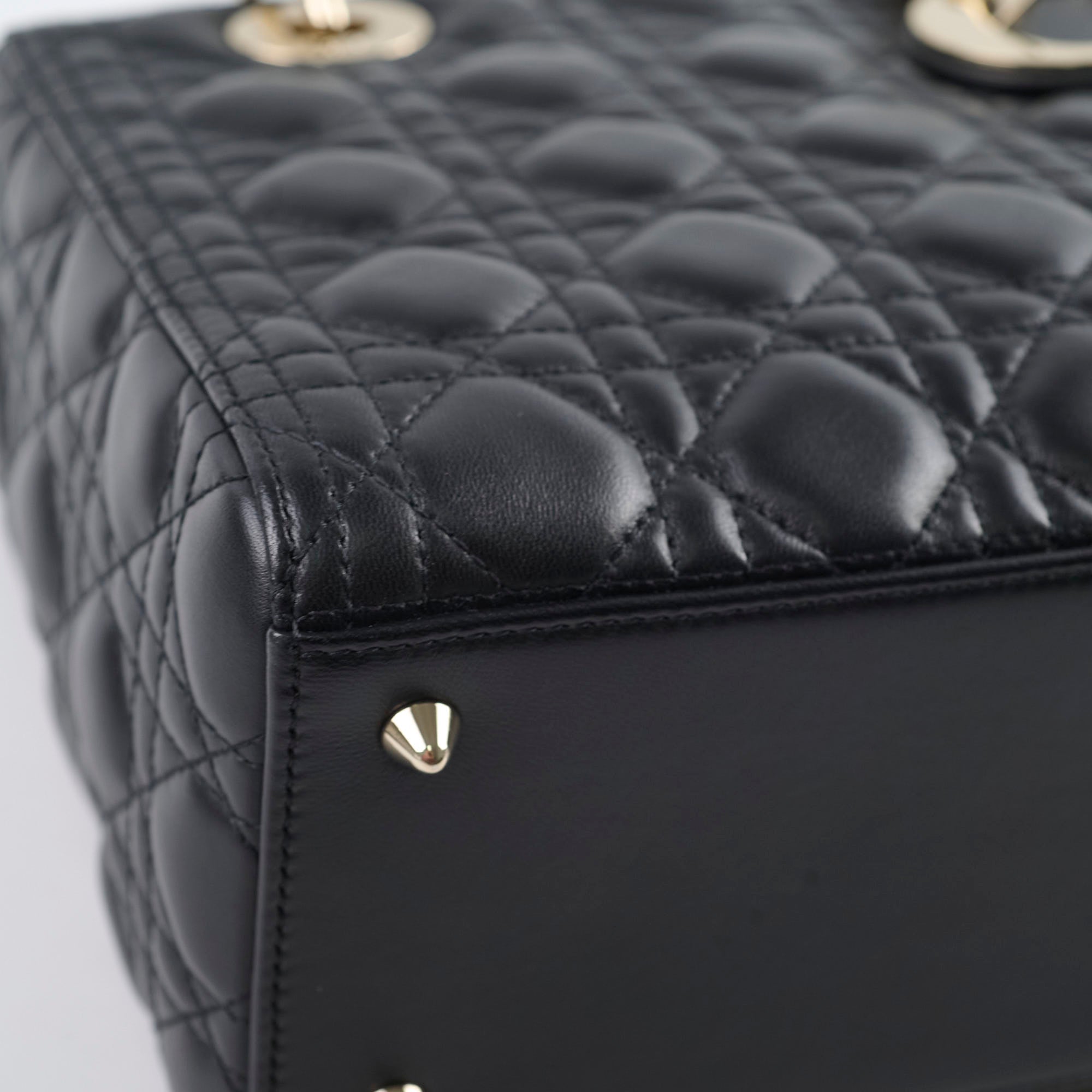 Christian Dior Medium Lambskin Lady Dior Black