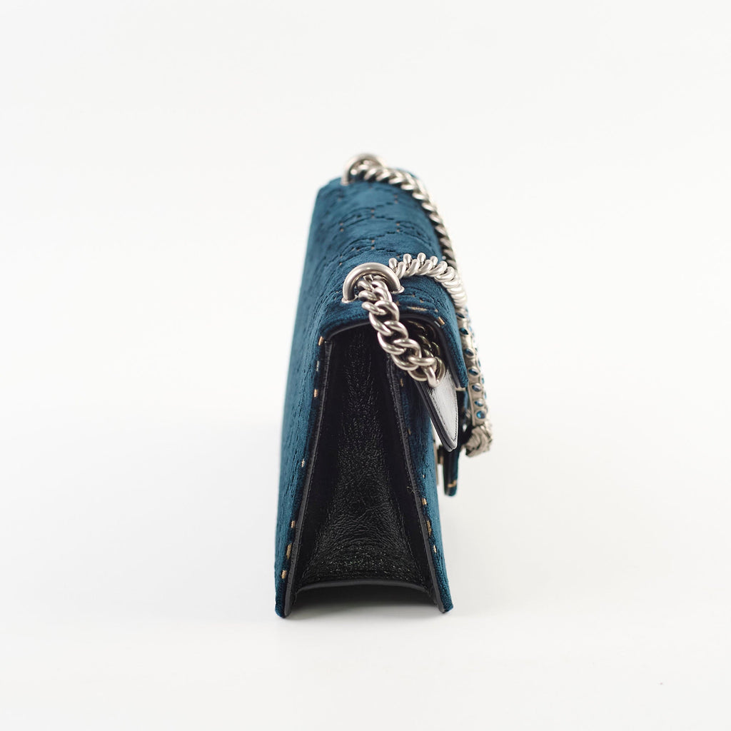 Gucci Dionysus Small Shoulder Bag Navy Velvet