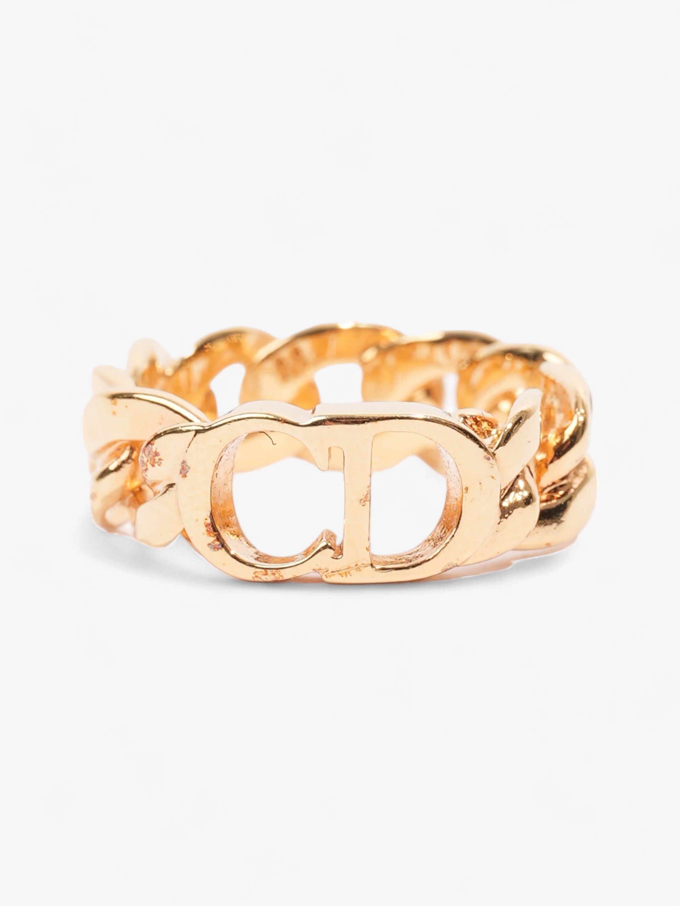 Christian Dior CD Icon Chain Link Ring Gold Base Metal Medium (60mm)