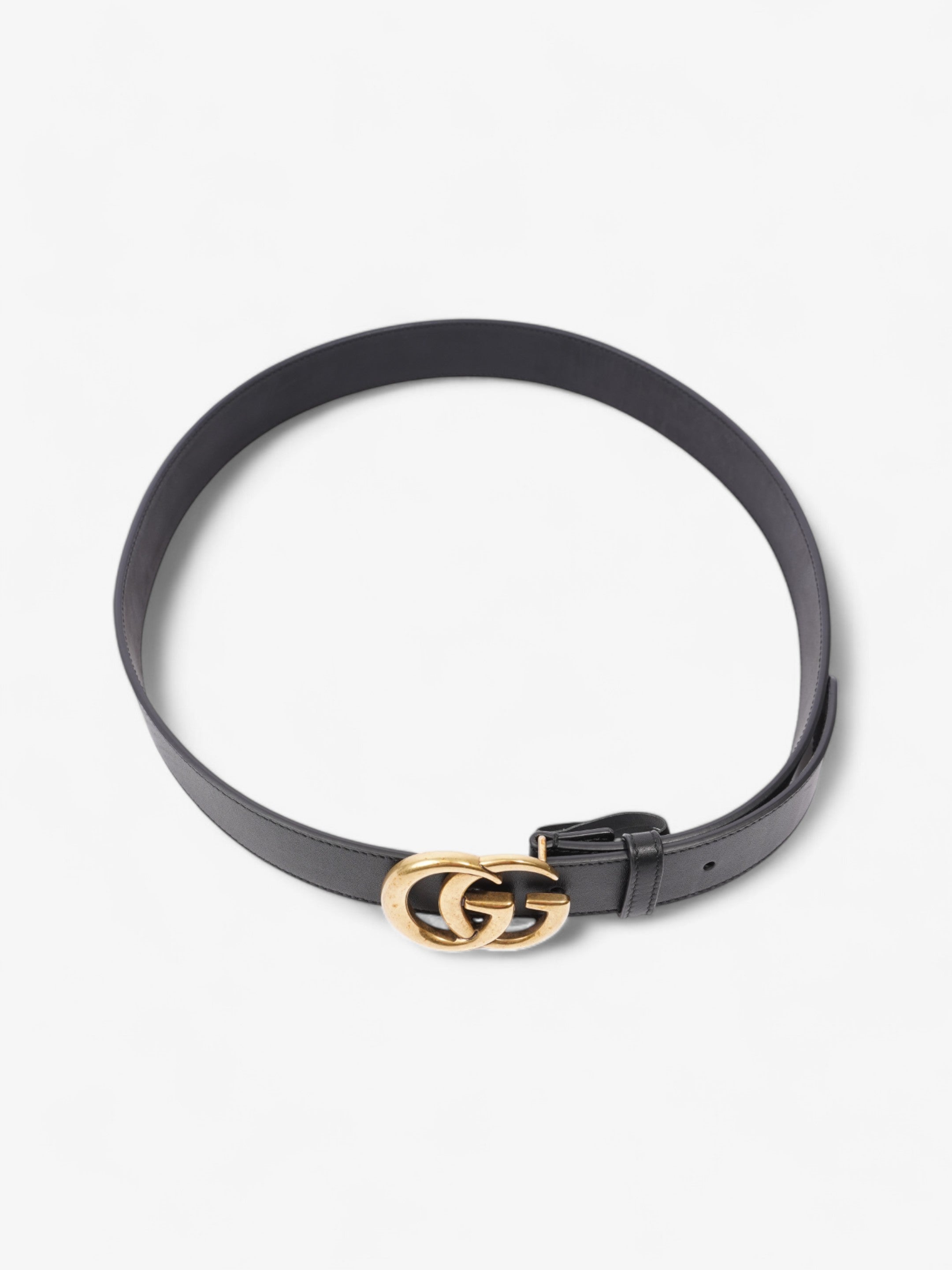Gucci GG Marmont Belt Black / Gold Leather 90cm / 36"