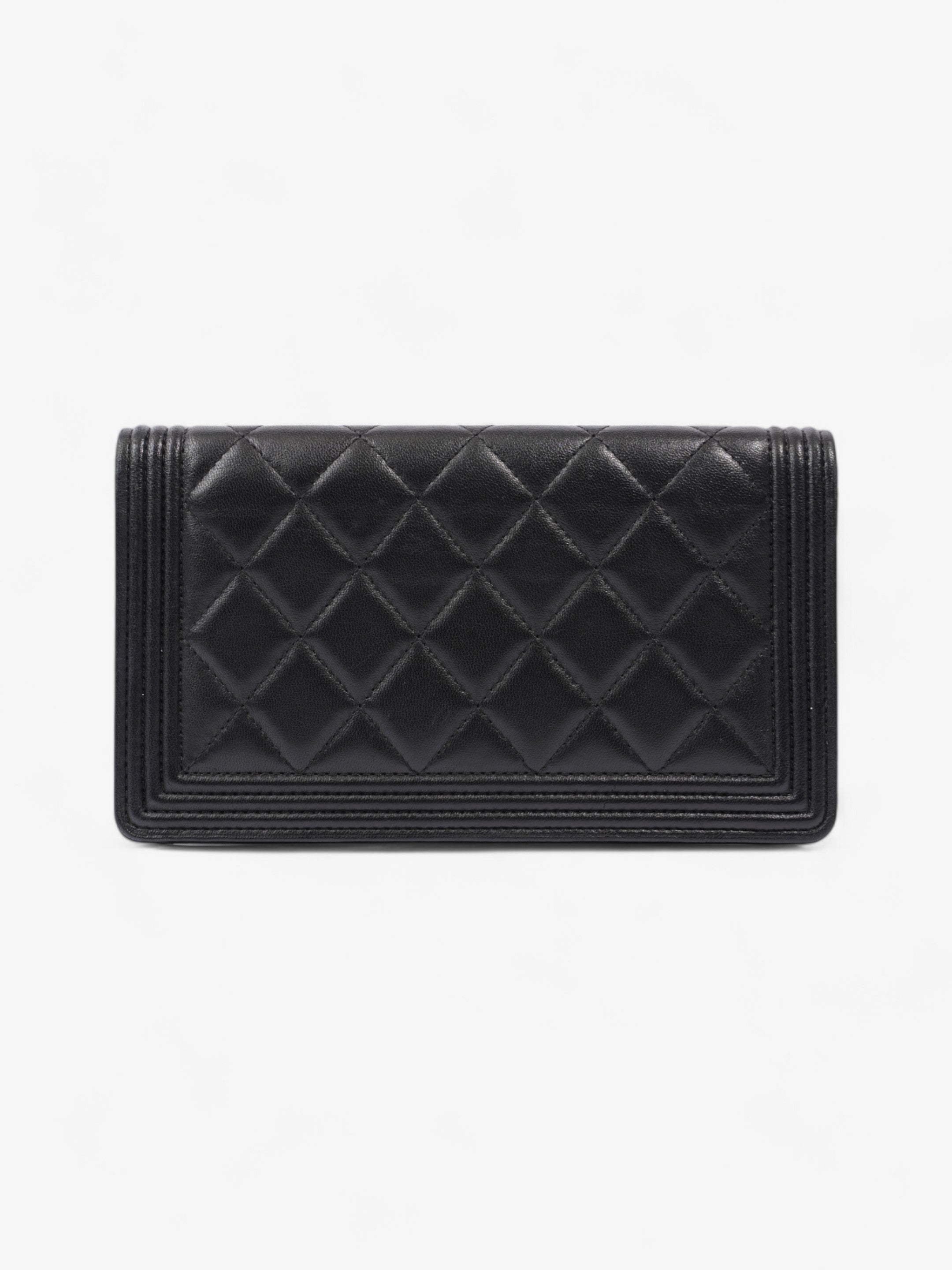 Chanel Boy Wallet Black Lambskin Leather