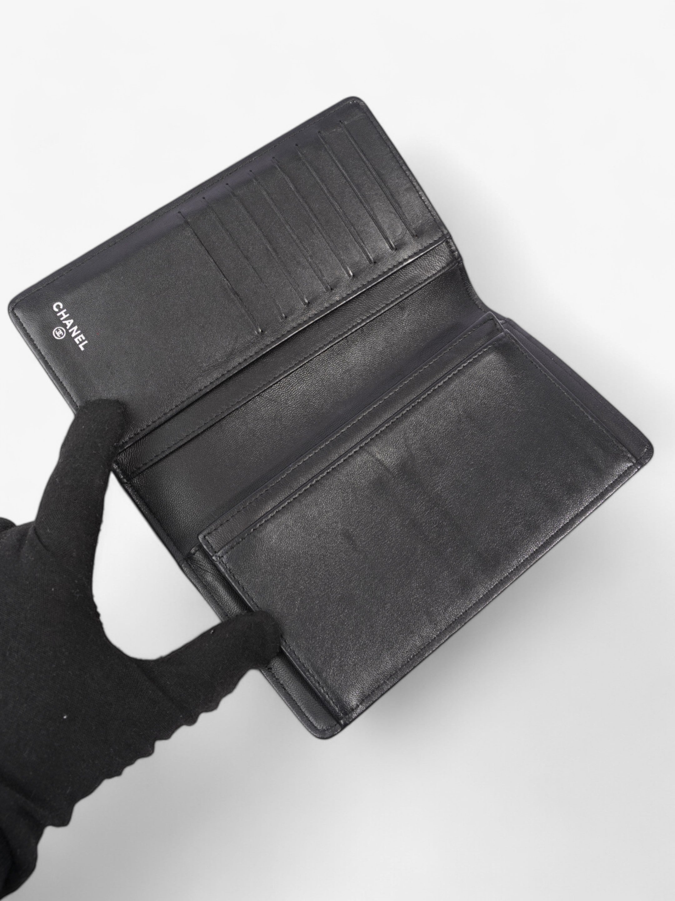 Chanel Boy Wallet Black Lambskin Leather