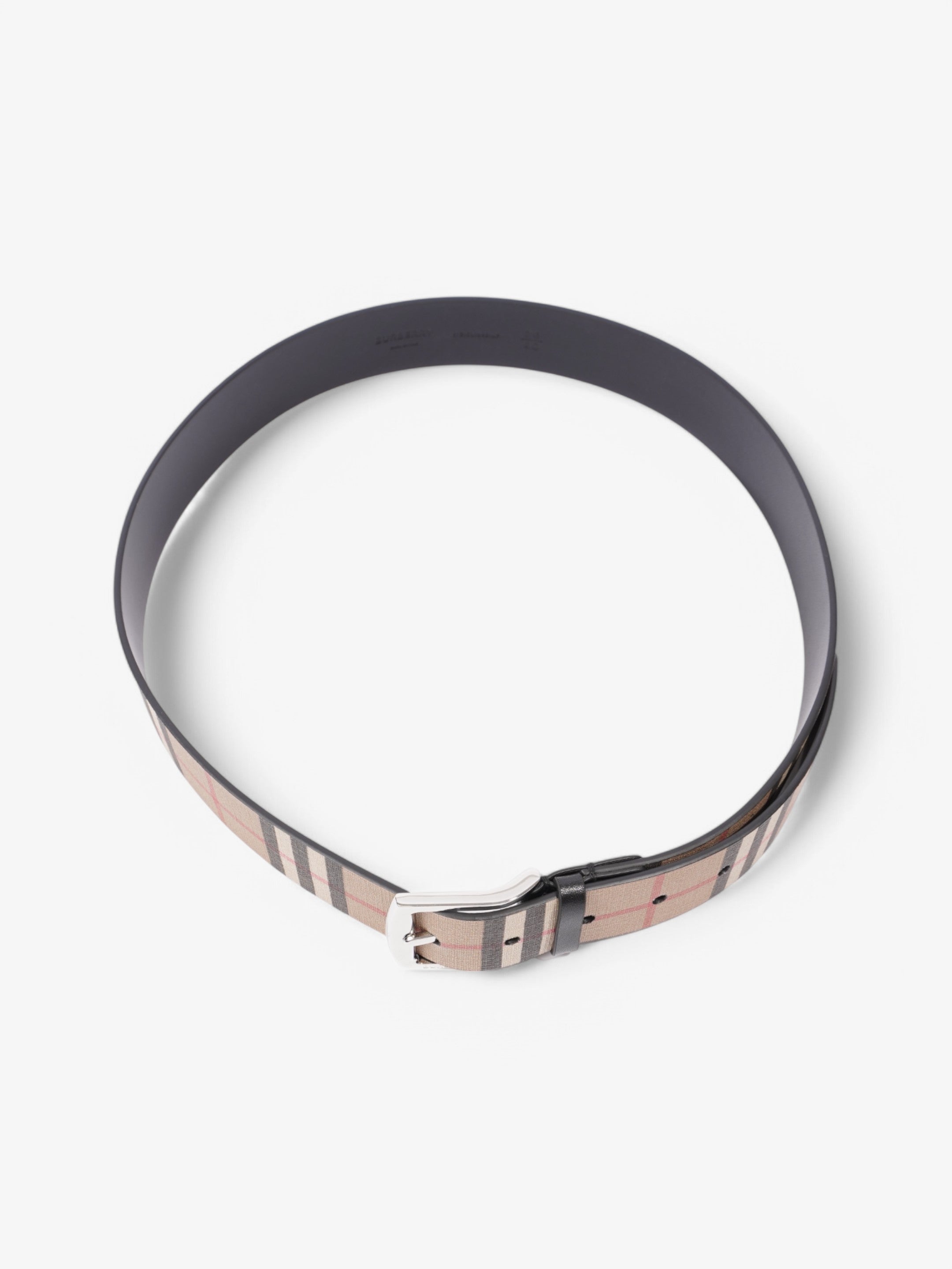 Burberry Reversible Belt Check / Black Coated Canvas 90cm 36"