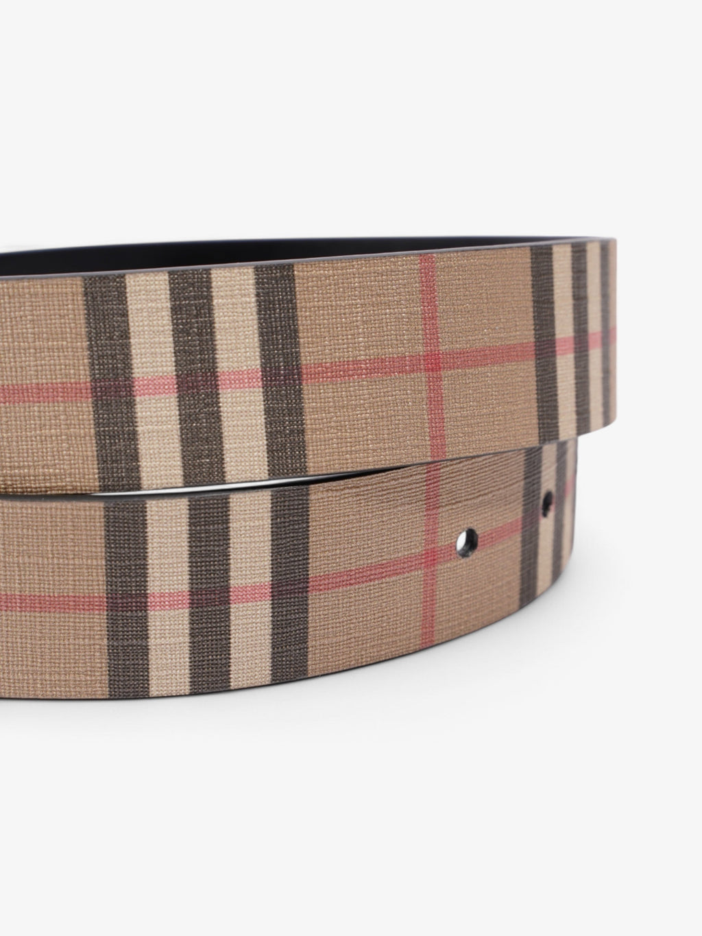Burberry Reversible Belt Check / Black Coated Canvas 90cm 36"