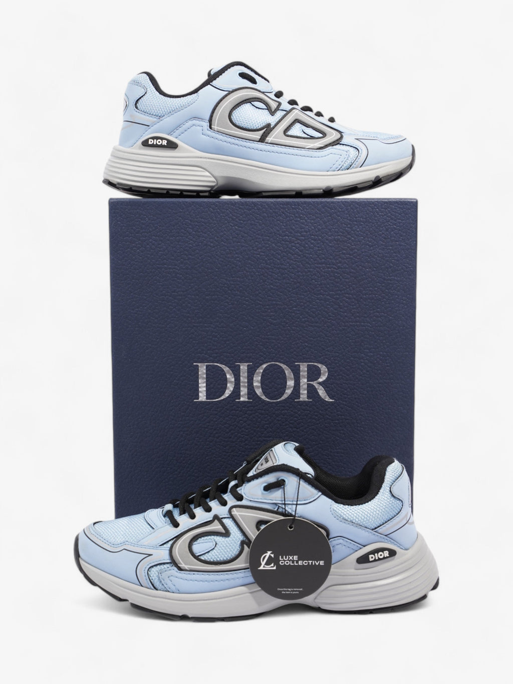 Christian Dior B30 Blue / Black / Grey Leather EU 39 UK 5