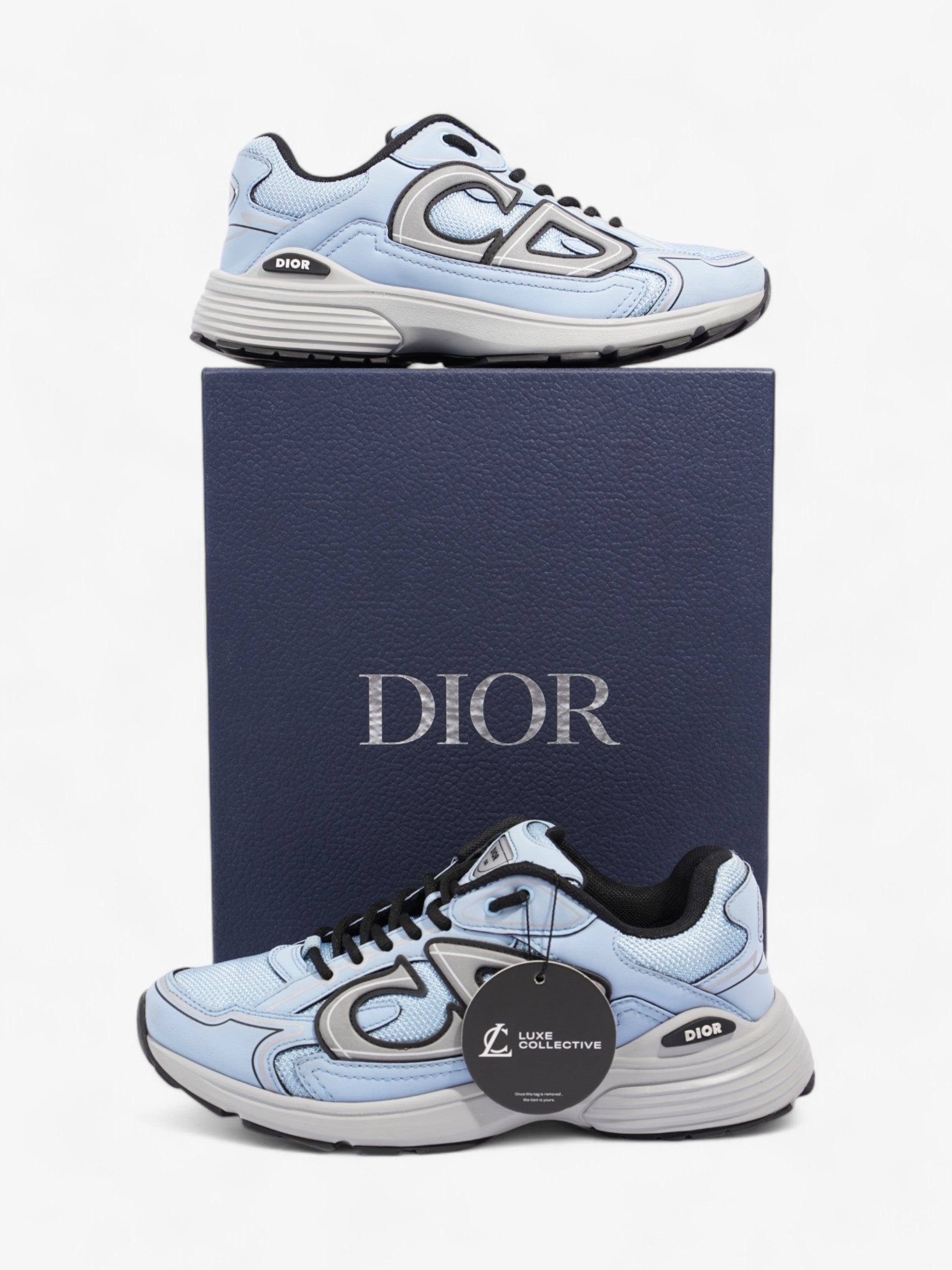 Christian Dior B30 Blue / Black / Grey Leather EU 39 UK 5