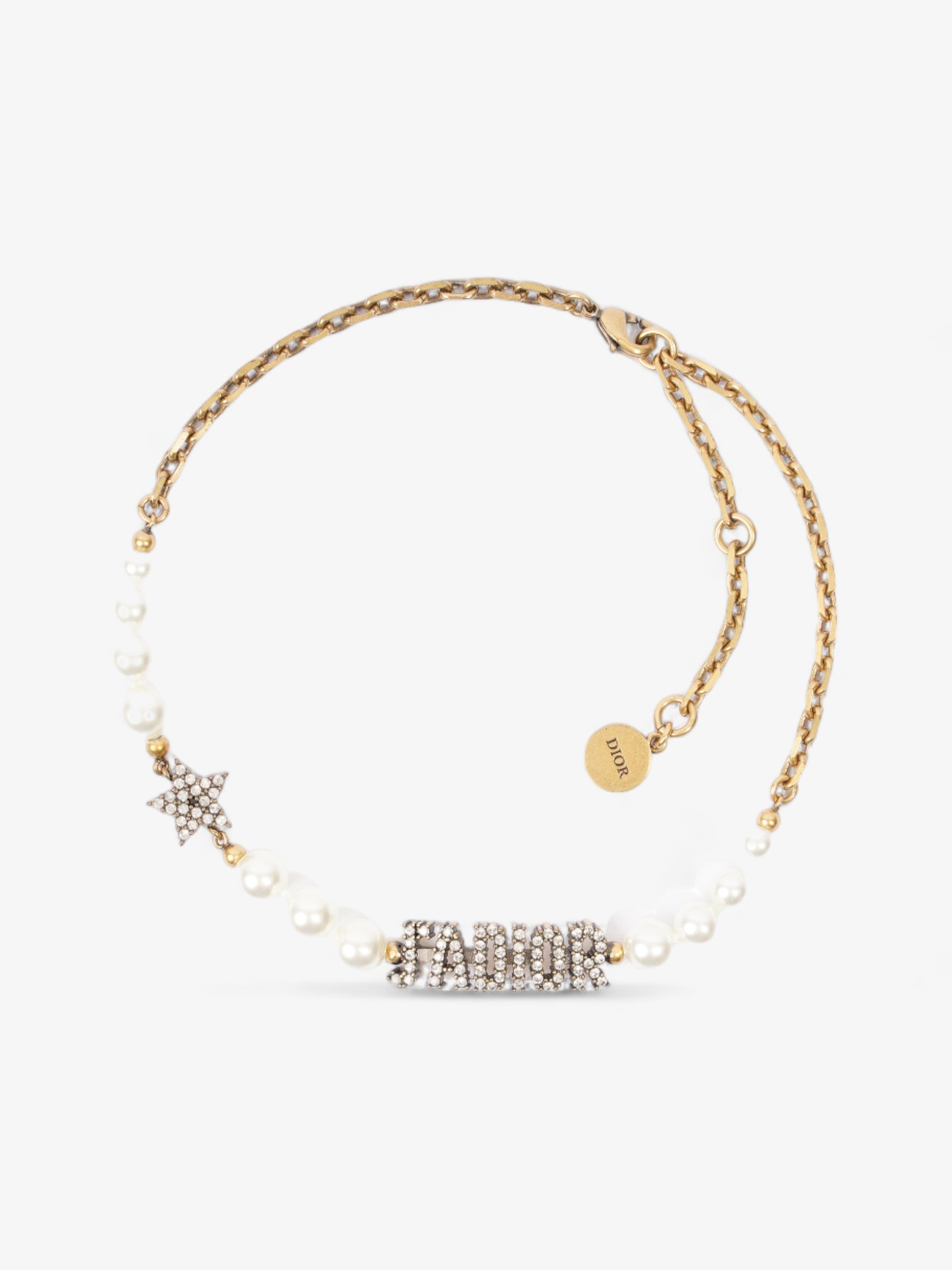 Christian Dior J'ADIOR Crystal And Pearl Choker Gold / Pearl Base Metal