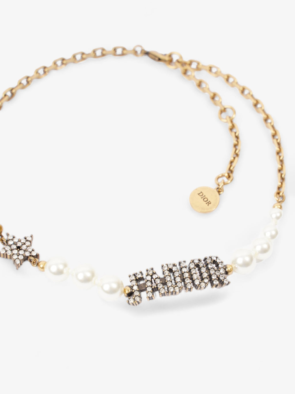 Christian Dior J'ADIOR Crystal And Pearl Choker Gold / Pearl Base Metal