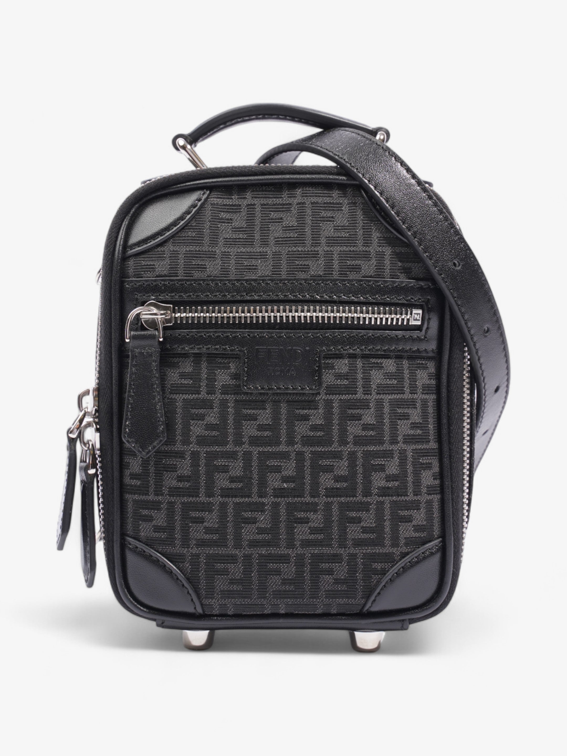 Fendi Trolley Bag Black Canvas Mini