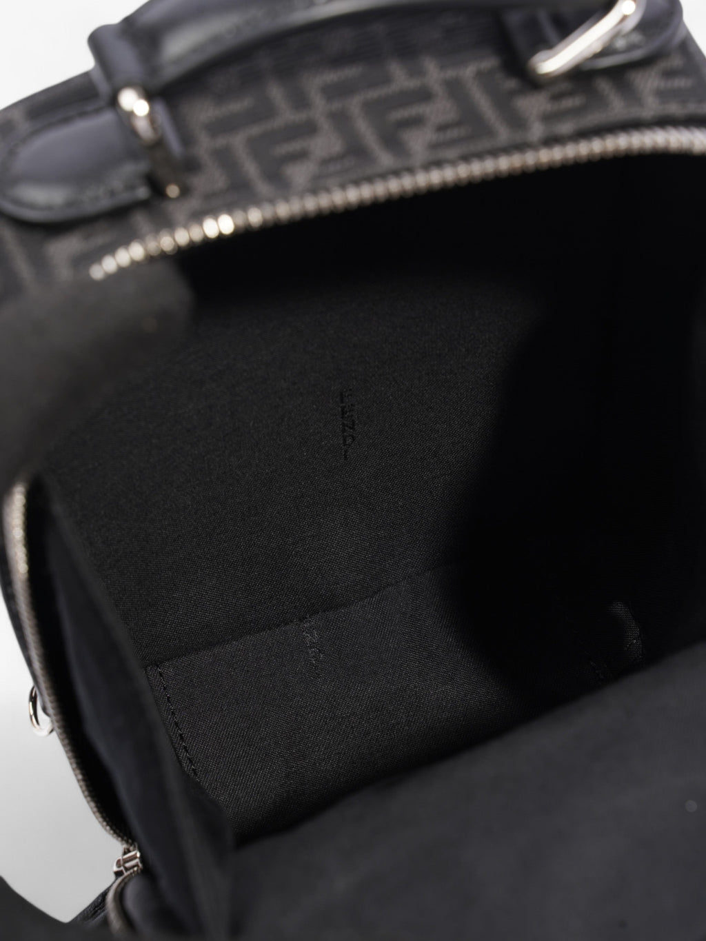 Fendi Trolley Bag Black Canvas Mini