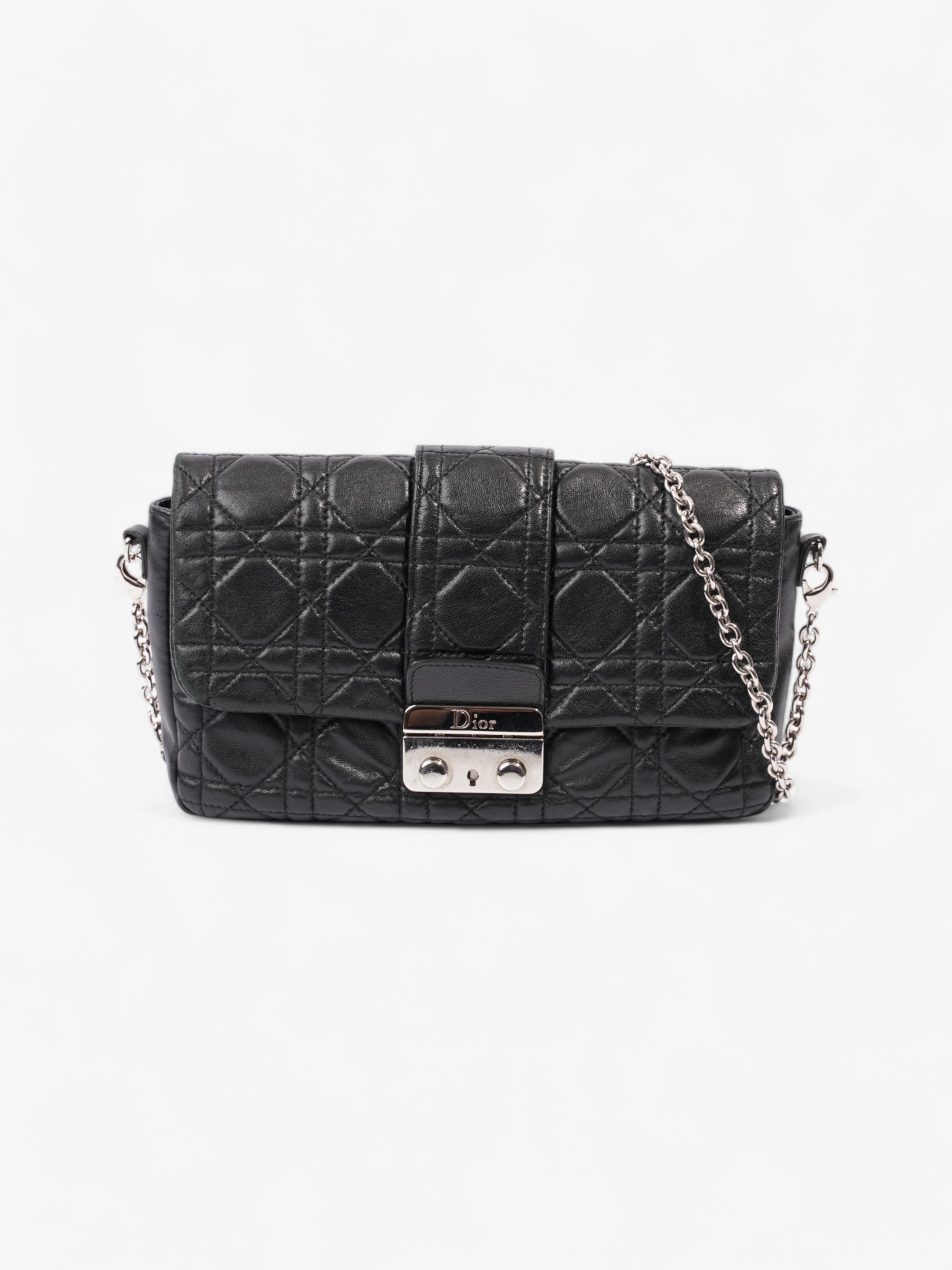 Christian Dior New Lock Black Lambskin Leather