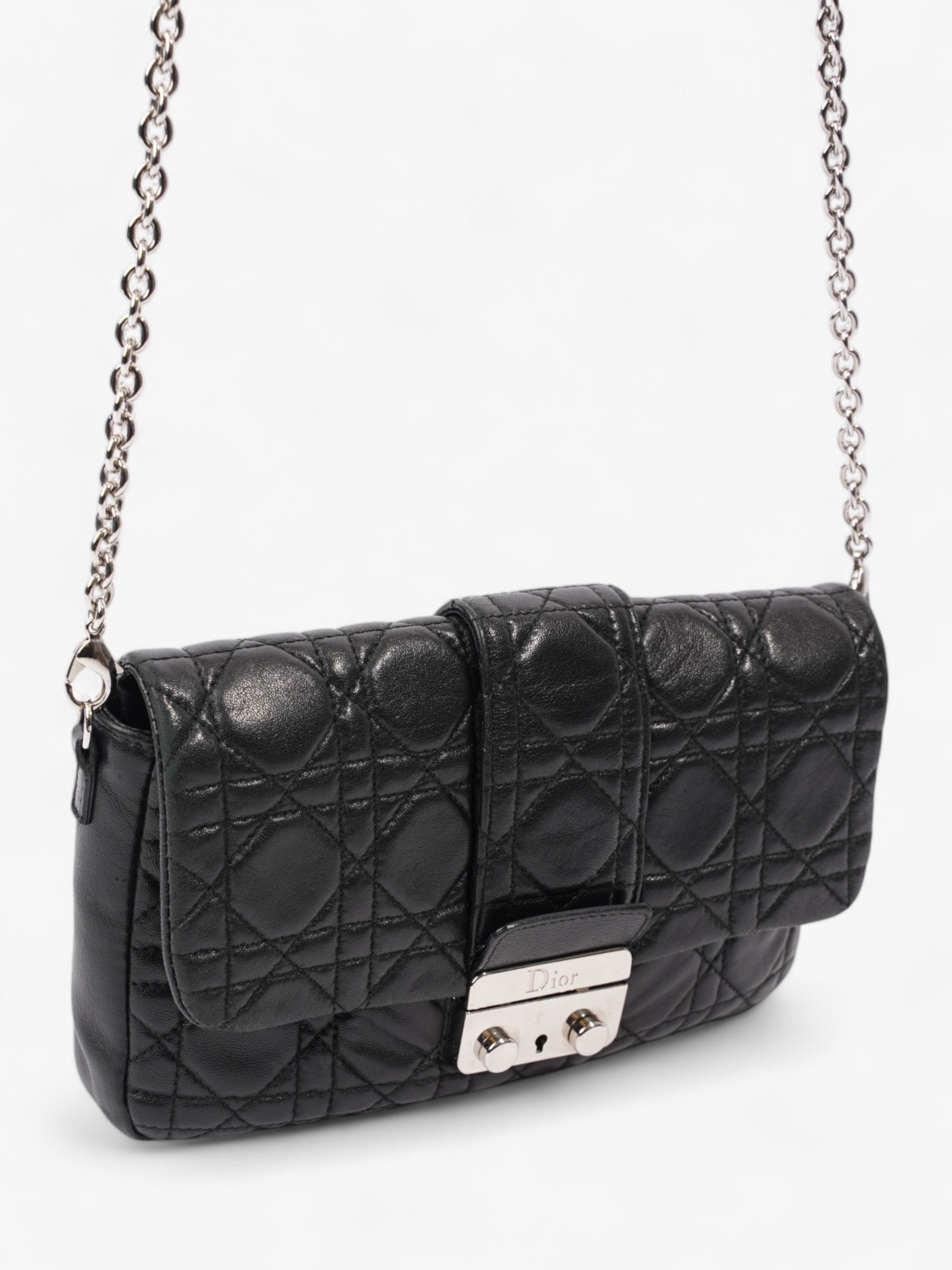 Christian Dior New Lock Black Lambskin Leather
