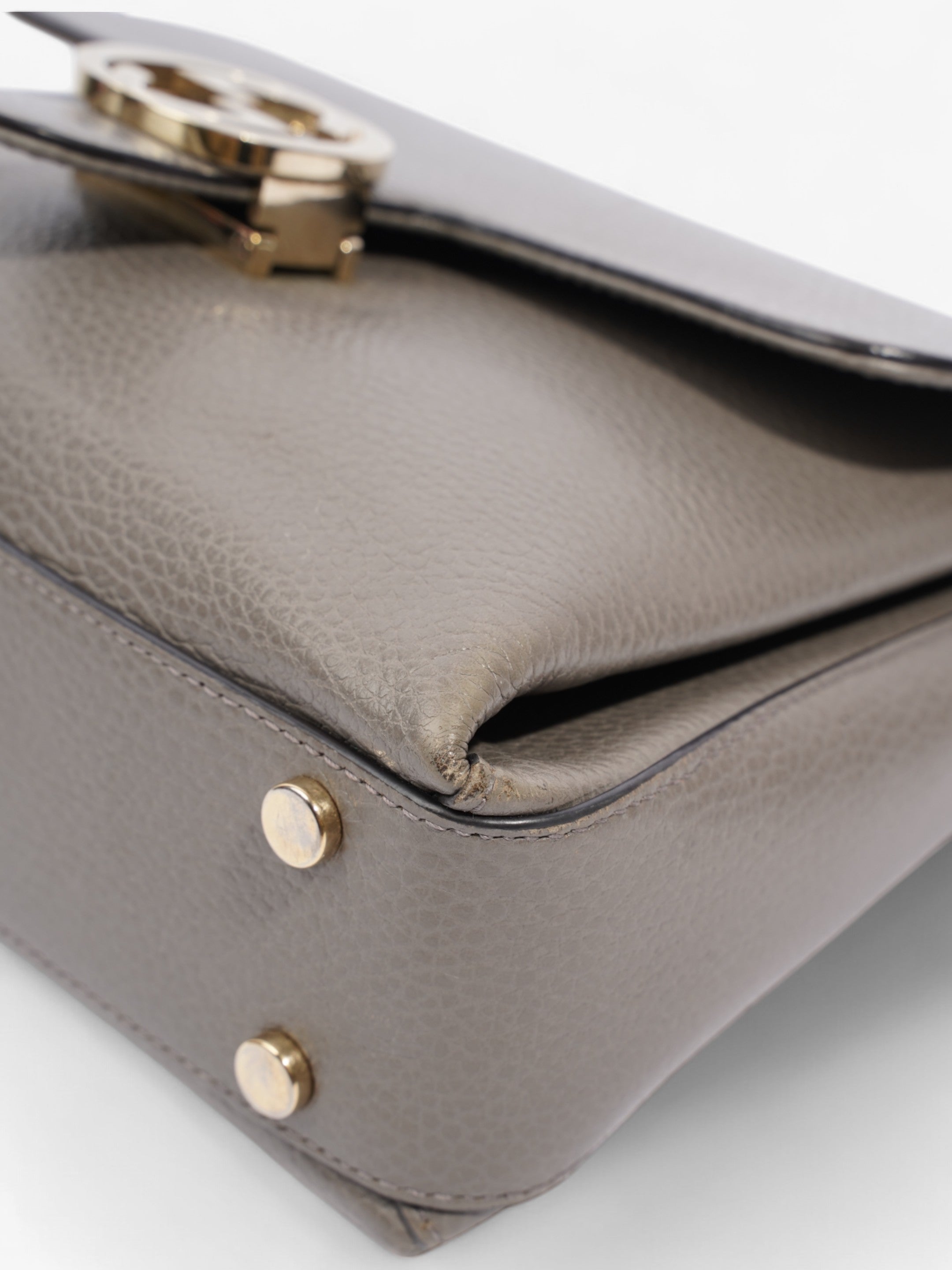 Gucci Dollar Interlocking G Grey Calfskin Leather