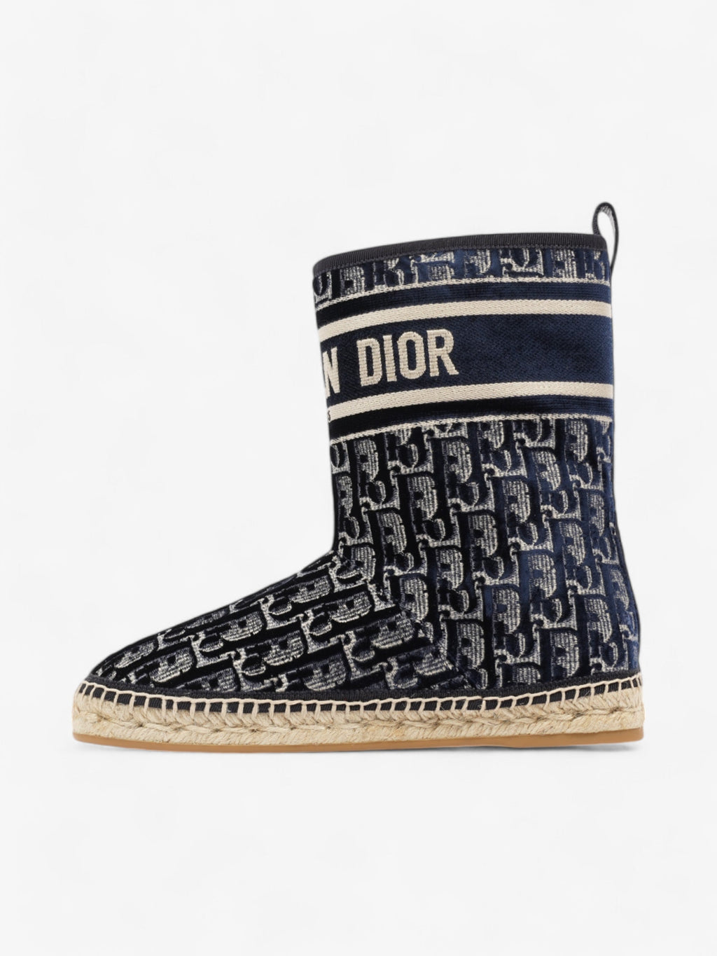 Christian Dior Granville Boots Deep Blue Oblique Velvet EU 37 UK 4