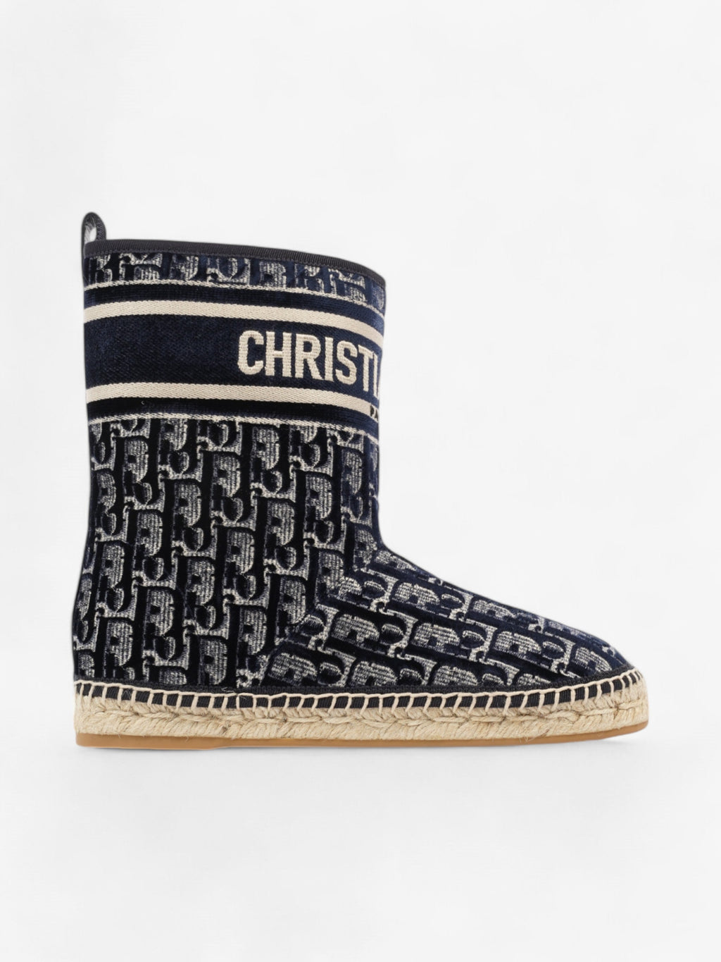Christian Dior Granville Boots Deep Blue Oblique Velvet EU 37 UK 4
