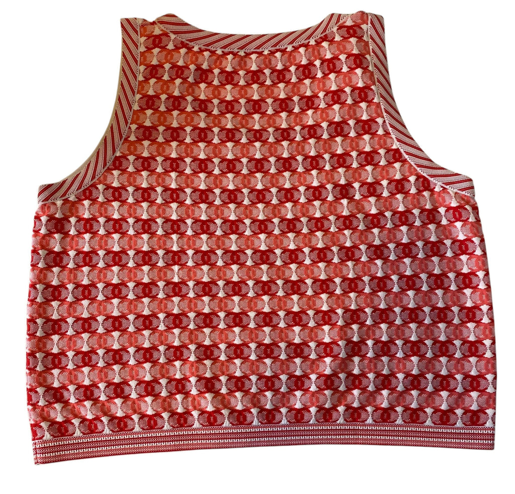 Chanel 19P CC Logo Sleeveless Crop Top Blouse FR 42