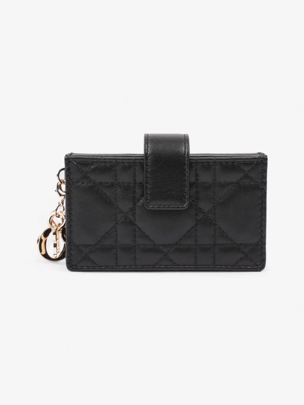Christian Dior Lady Dior Jasmine  Holder Black Lambskin Leather