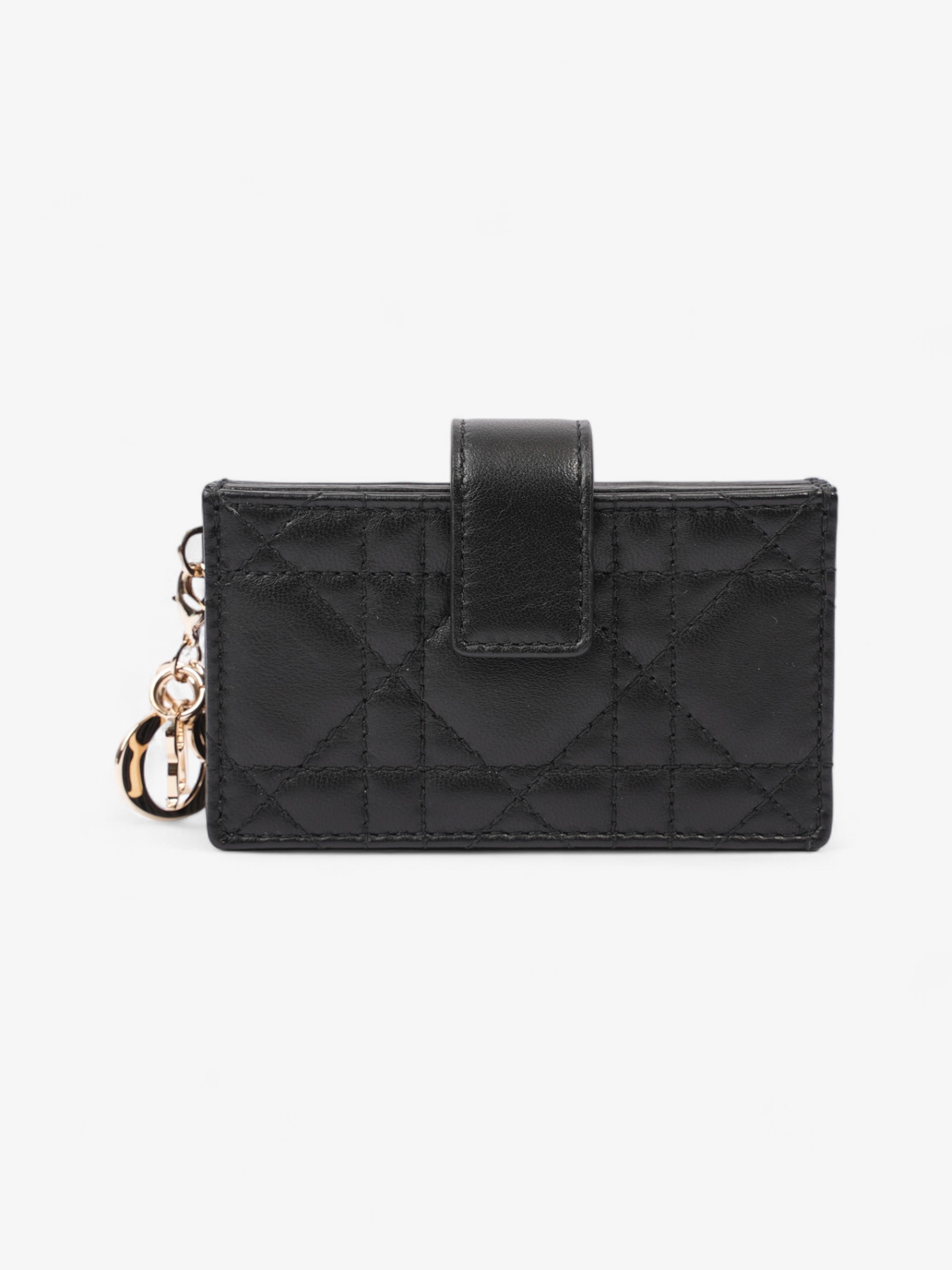 Christian Dior Lady Dior Jasmine  Holder Black Lambskin Leather