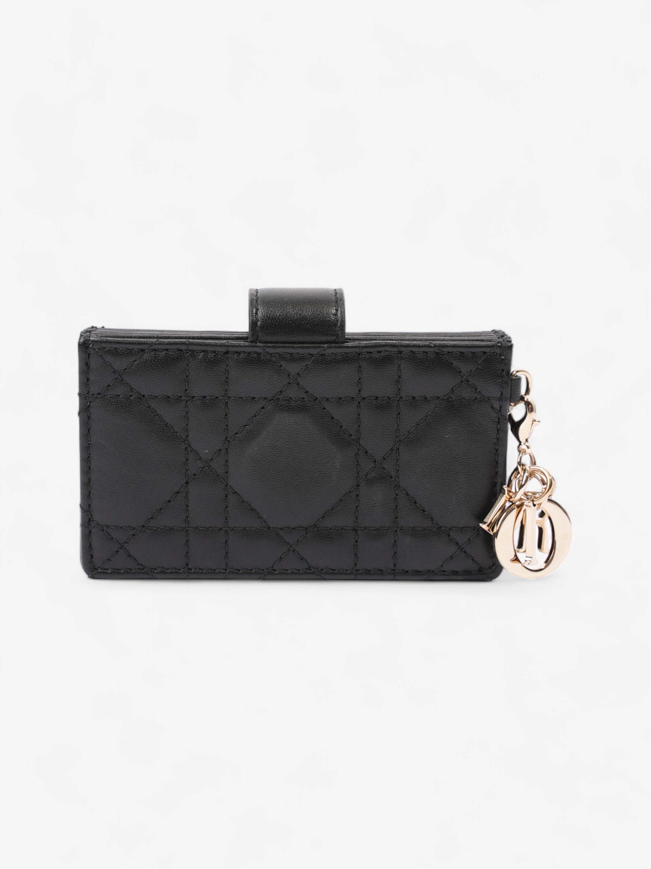 Christian Dior Lady Dior Jasmine  Holder Black Lambskin Leather