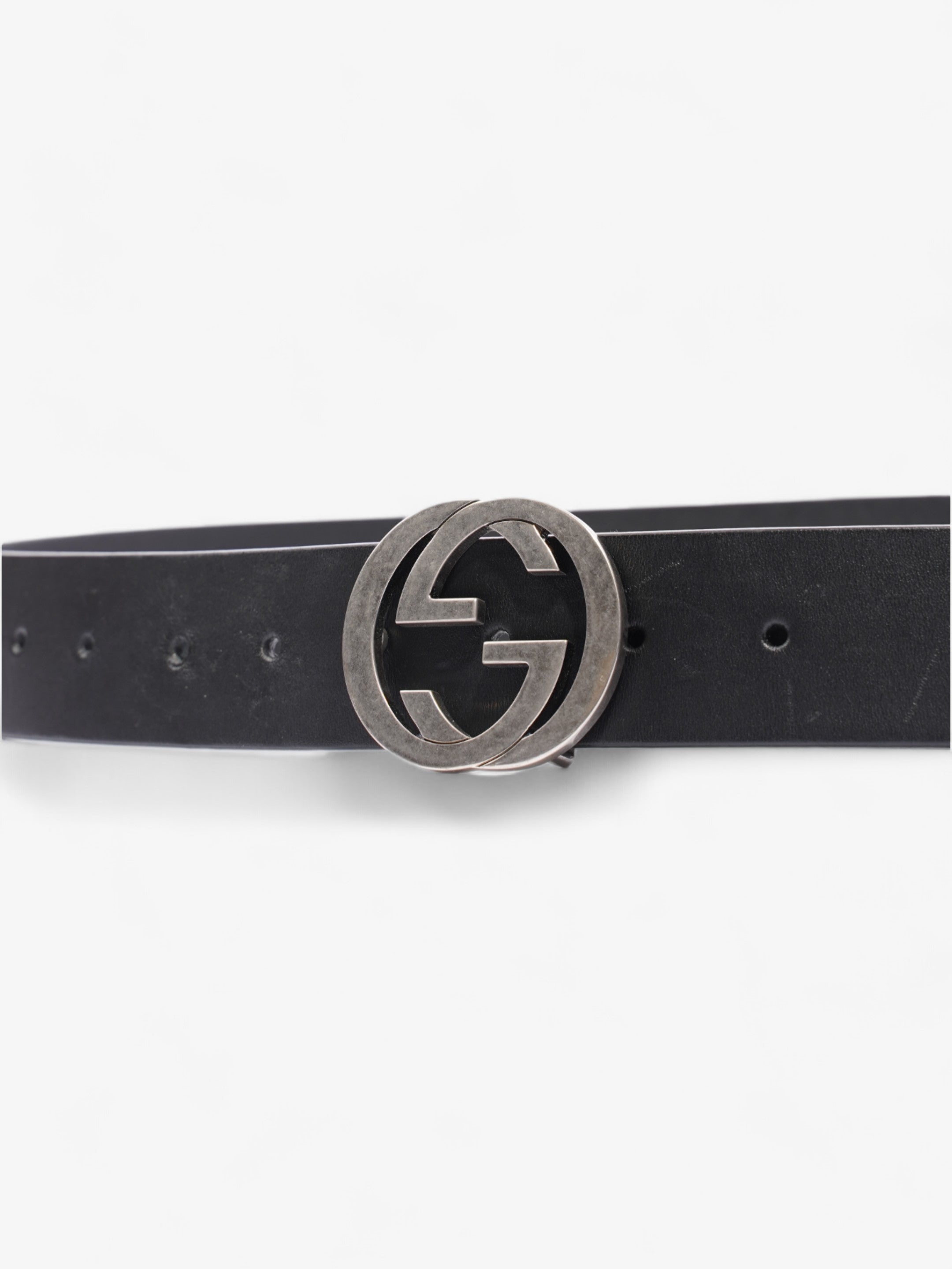 Gucci Interlocking G Belt Black Leather 105cm / 42"