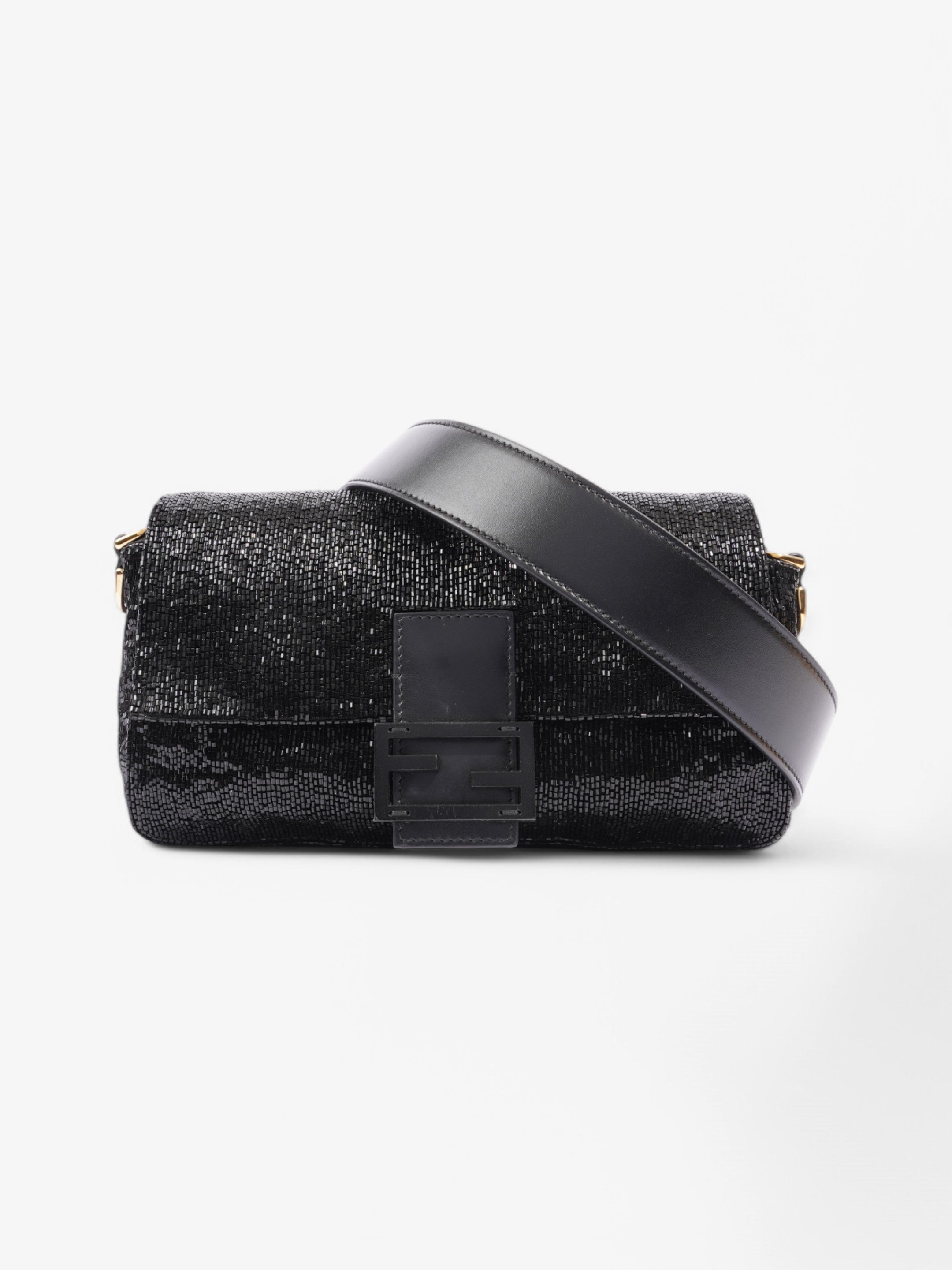 Fendi Beaded Baguette Black Sequin