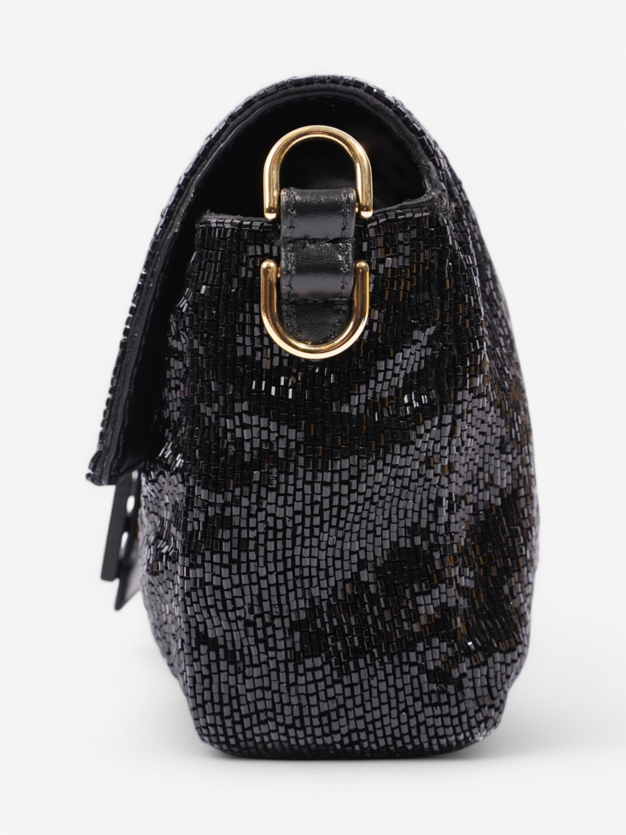 Fendi Beaded Baguette Black Sequin