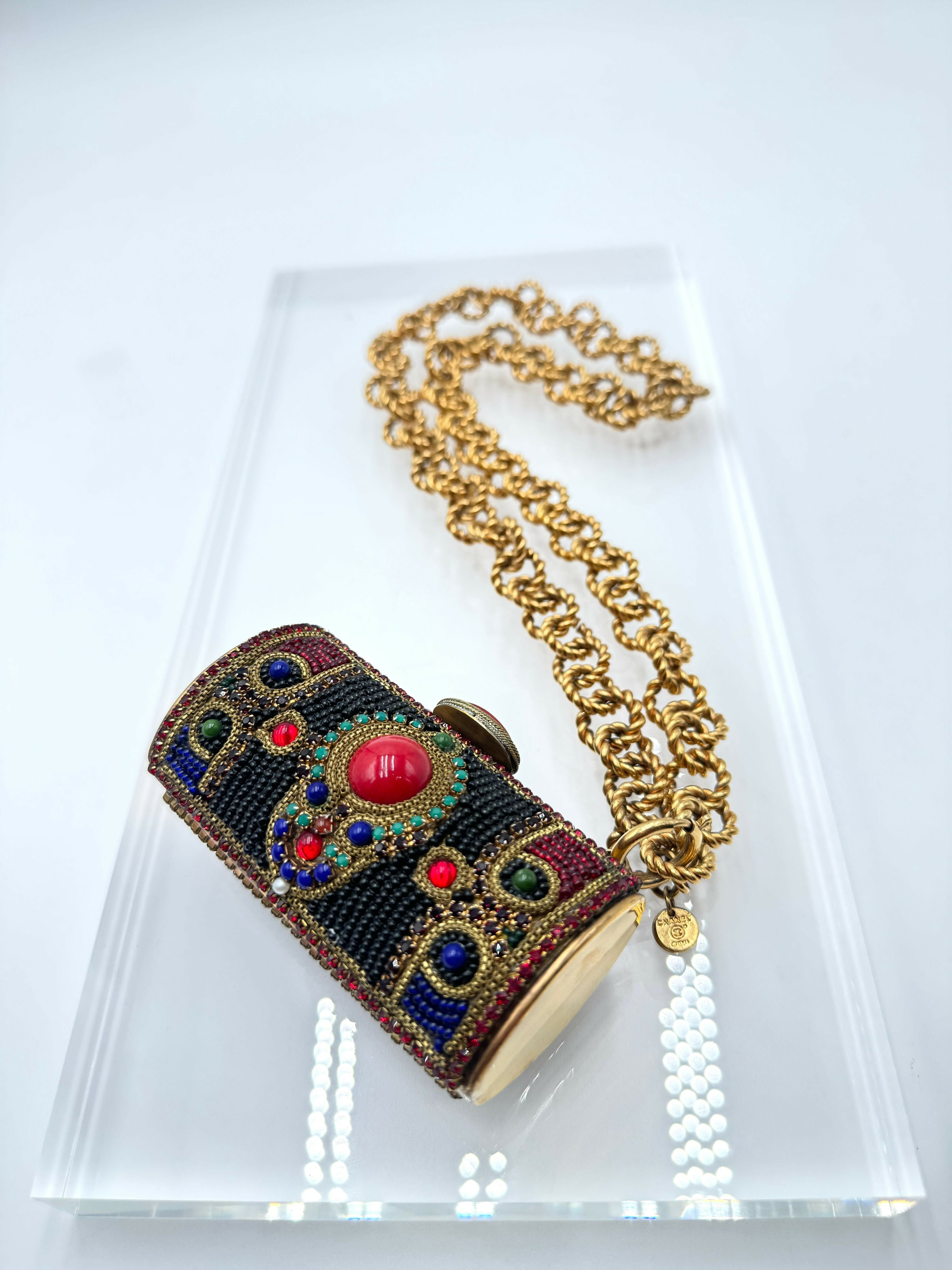 Chanel Vintage 1981 Jewelled Metal Clutch