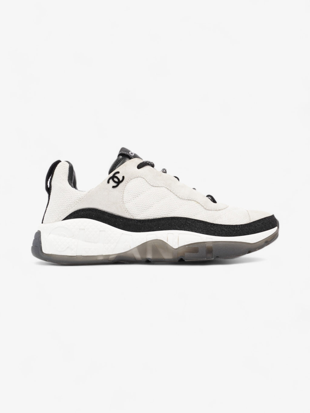 Chanel CC Logo Sneakers  White / Black Mesh EU 38.5 UK 5.5