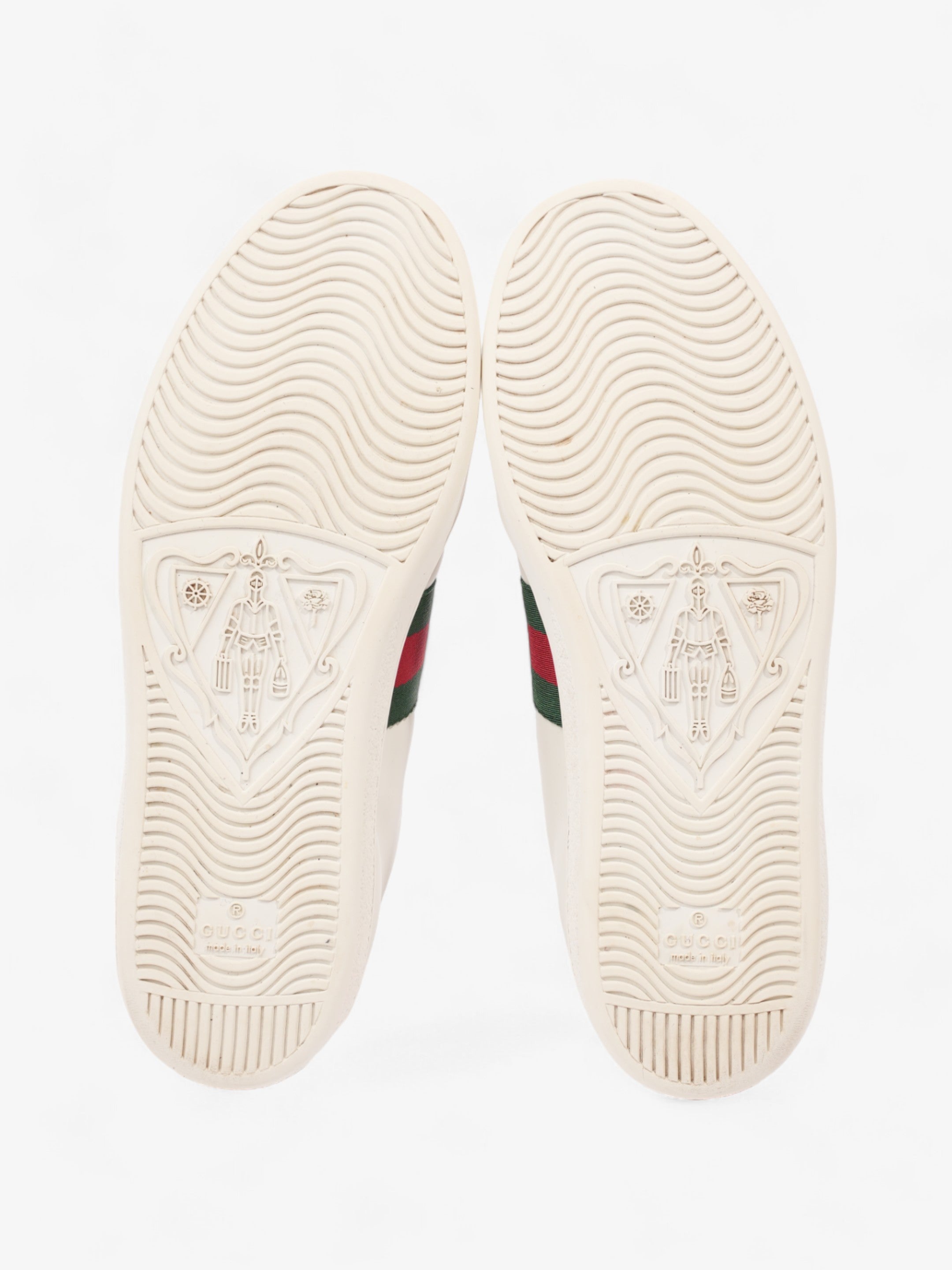 Gucci New Ace Low Heart Sneakers White / Red / Green Leather EU 40 UK 7