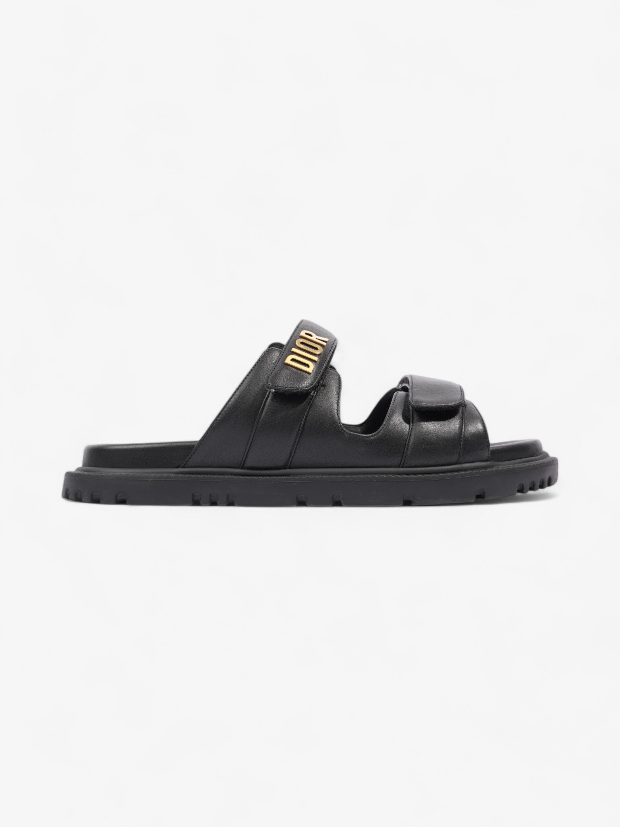 Christian Dior Dioract Sandals Black / Gold Leather EU 41 UK 8