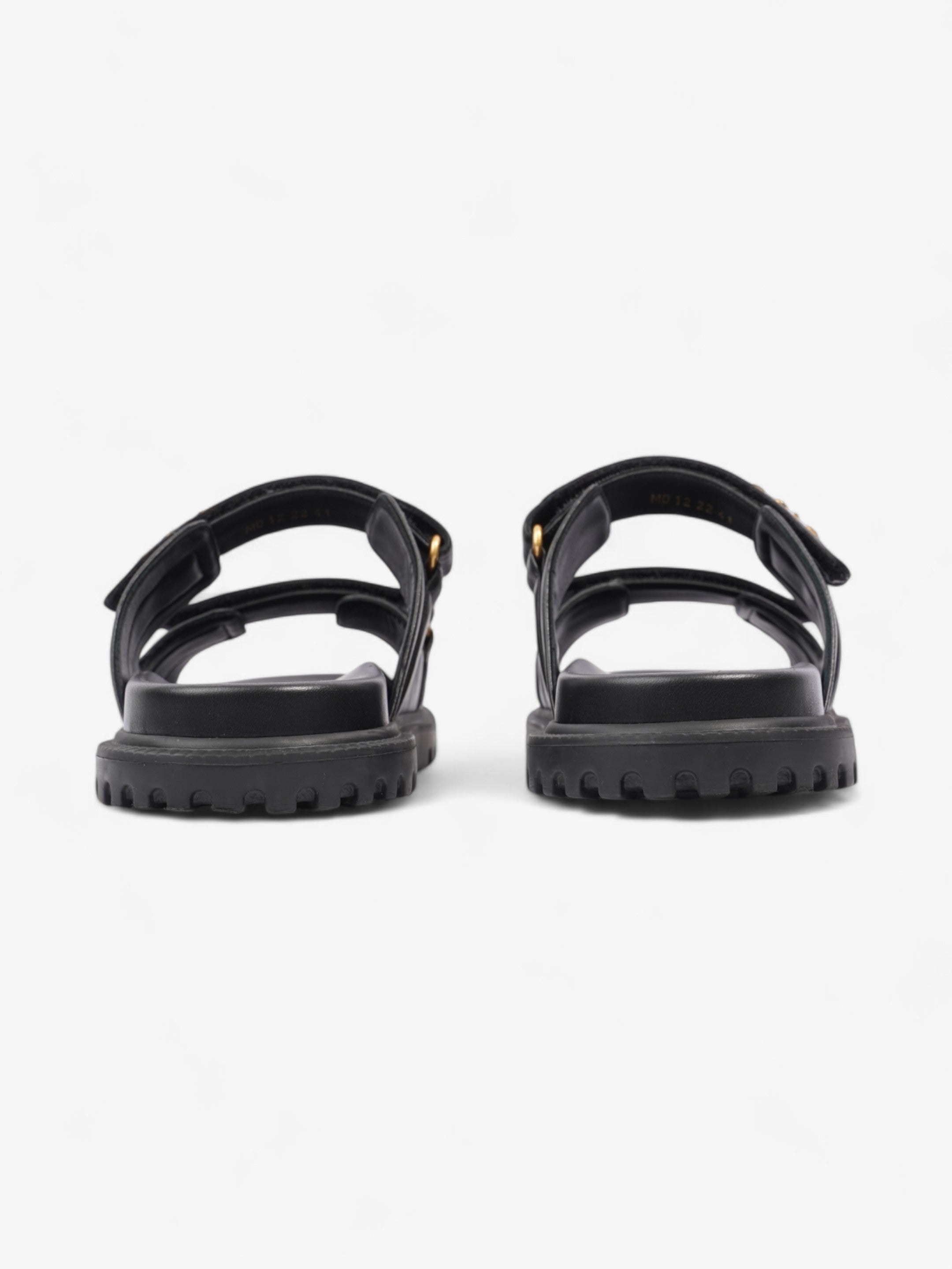 Christian Dior Dioract Sandals Black / Gold Leather EU 41 UK 8