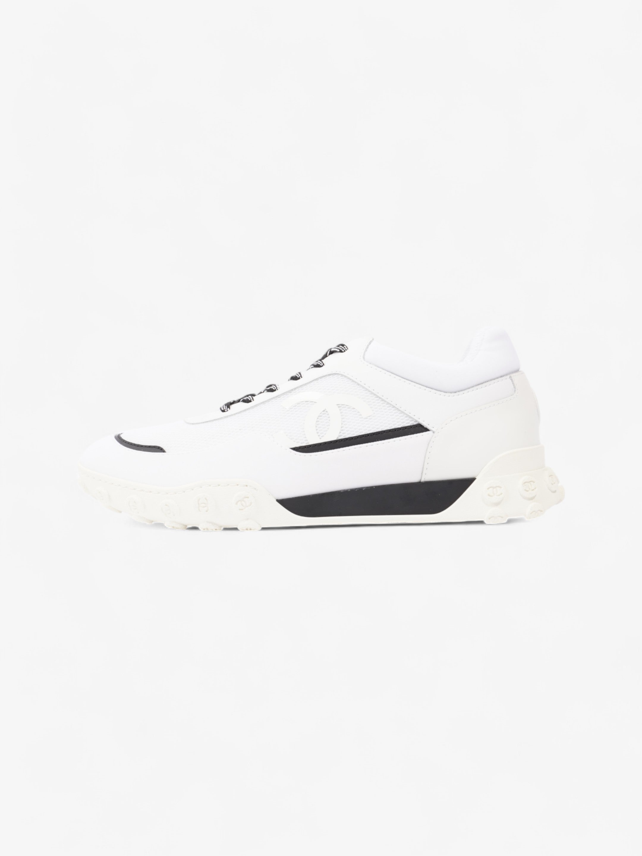 Chanel CC Sneakers White  / Black Mesh EU 42 UK 8