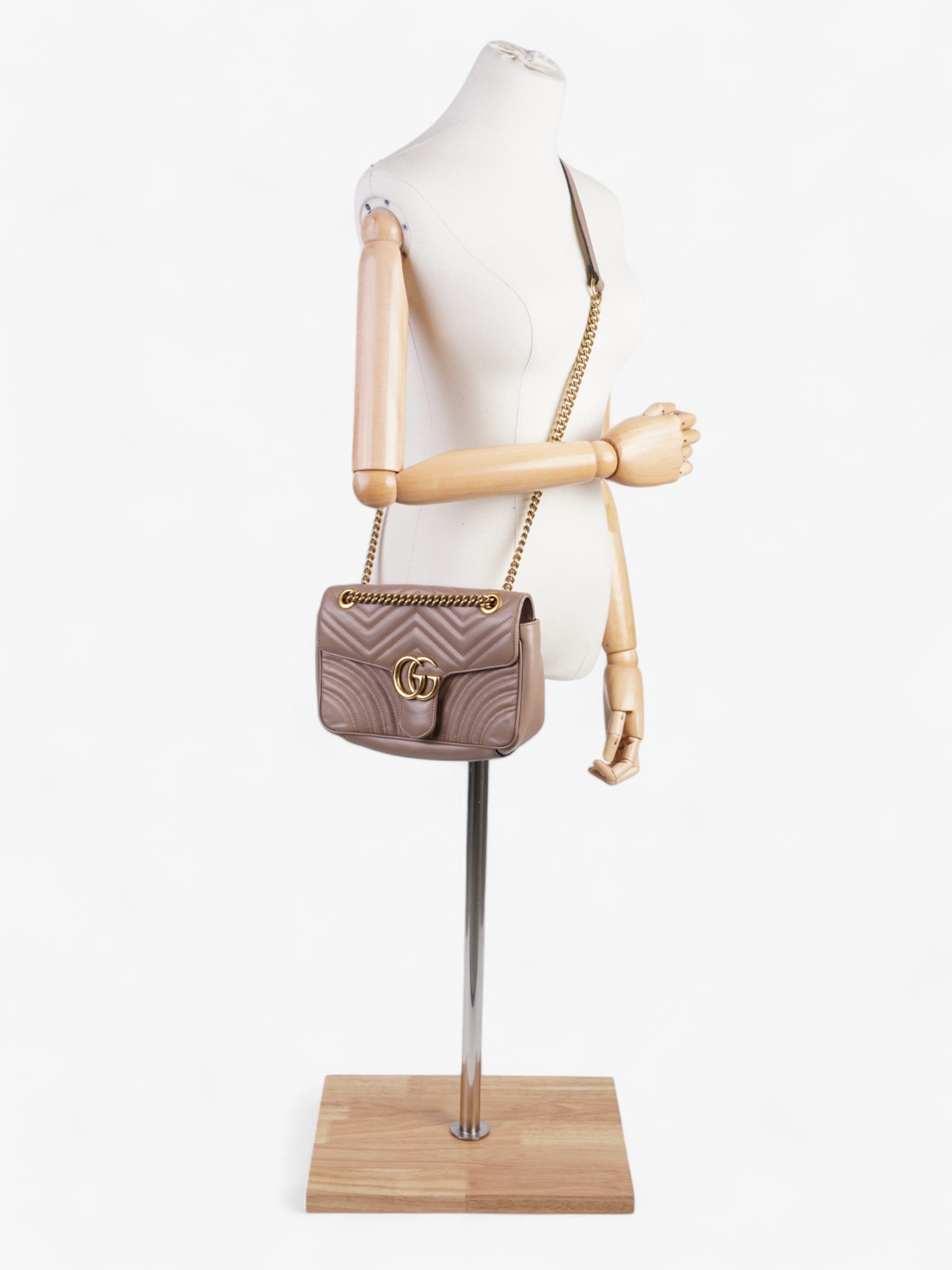 Gucci GG Marmont Dusty Pink Matelasse Leather Small