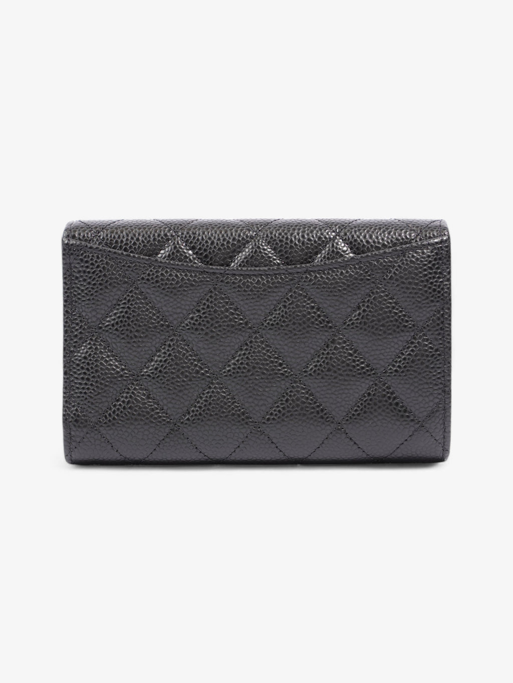 Chanel Classic Flap Wallet Black / Silver Caviar Leather Medium