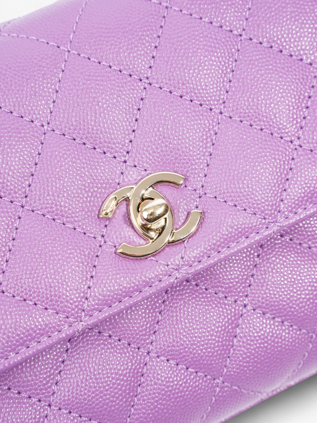 Chanel Coco Handle Flap Purple Caviar Leather Mini