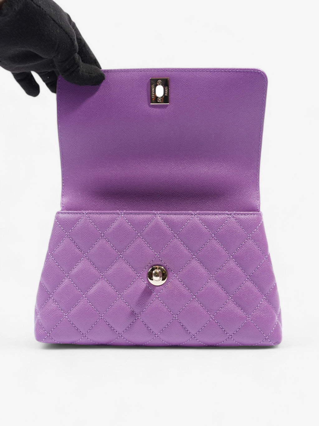 Chanel Coco Handle Flap Purple Caviar Leather Mini