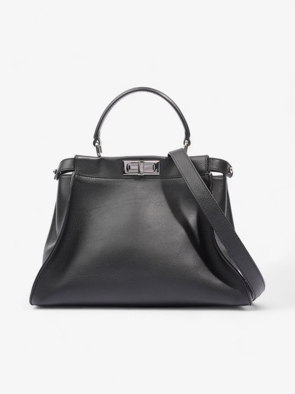 Fendi Peekaboo  Black Lambskin Leather Medium