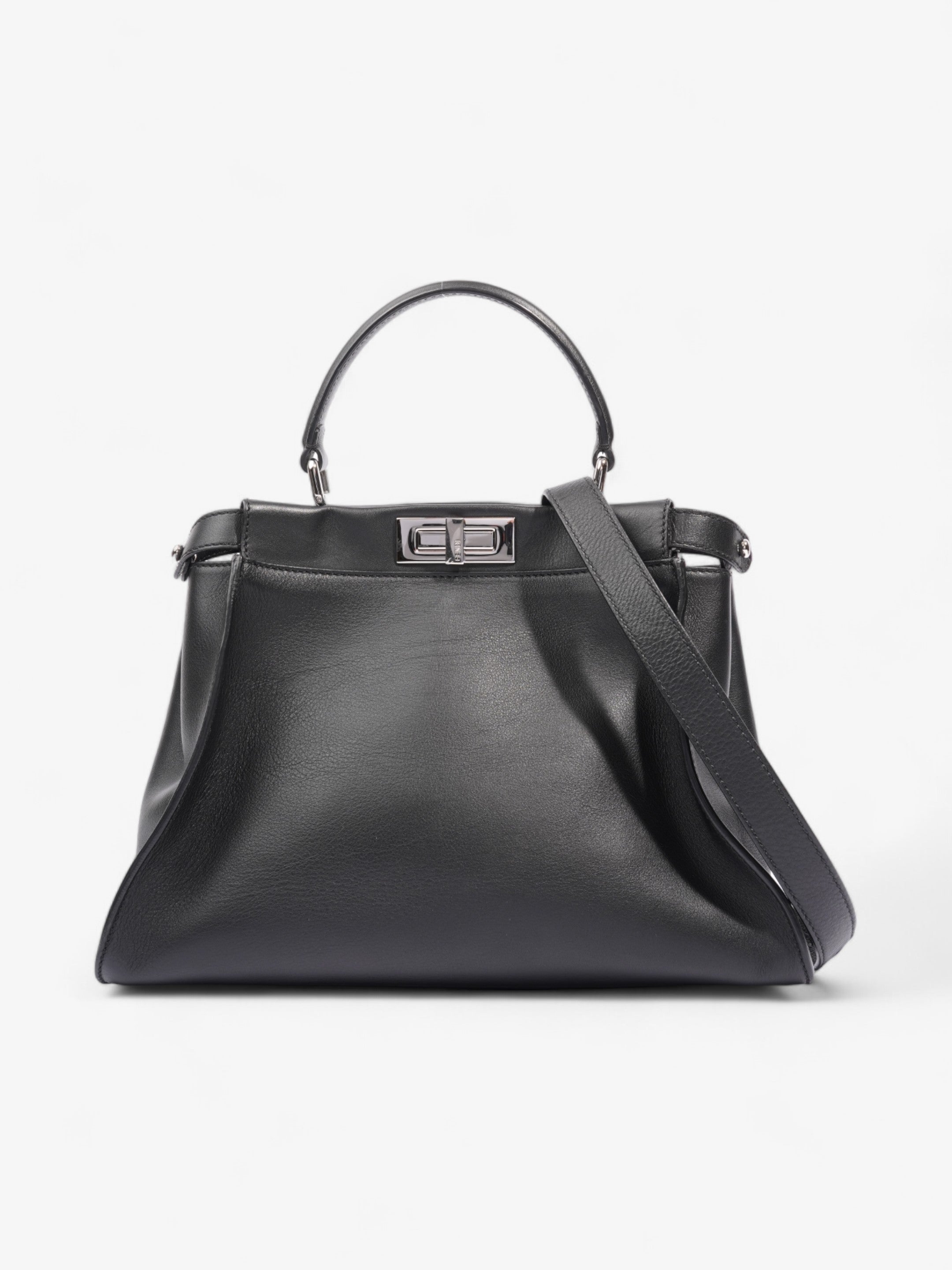 Fendi Peekaboo  Black Lambskin Leather Medium