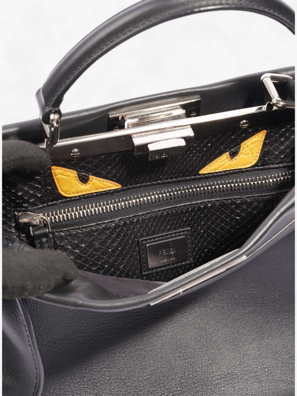 Fendi Peekaboo  Black Lambskin Leather Medium