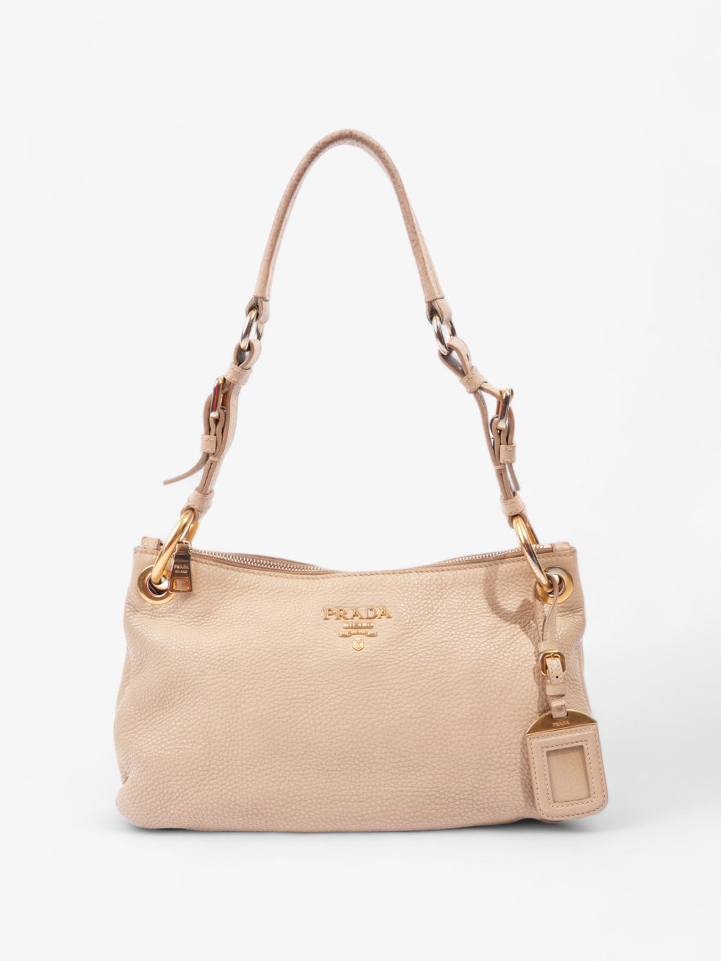 Prada Belted Zipped Beige Leather Medium