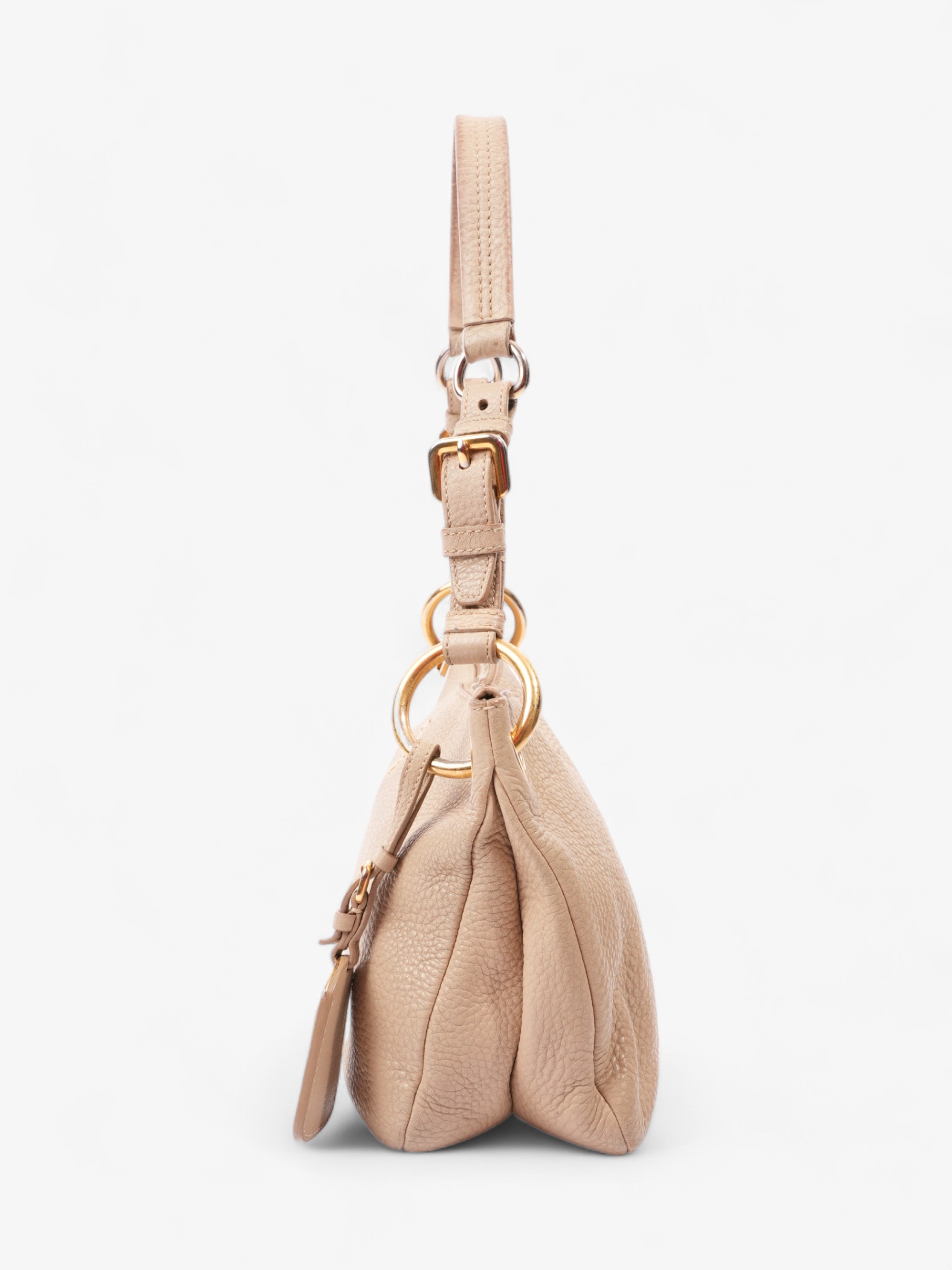 Prada Belted Zipped Beige Leather Medium