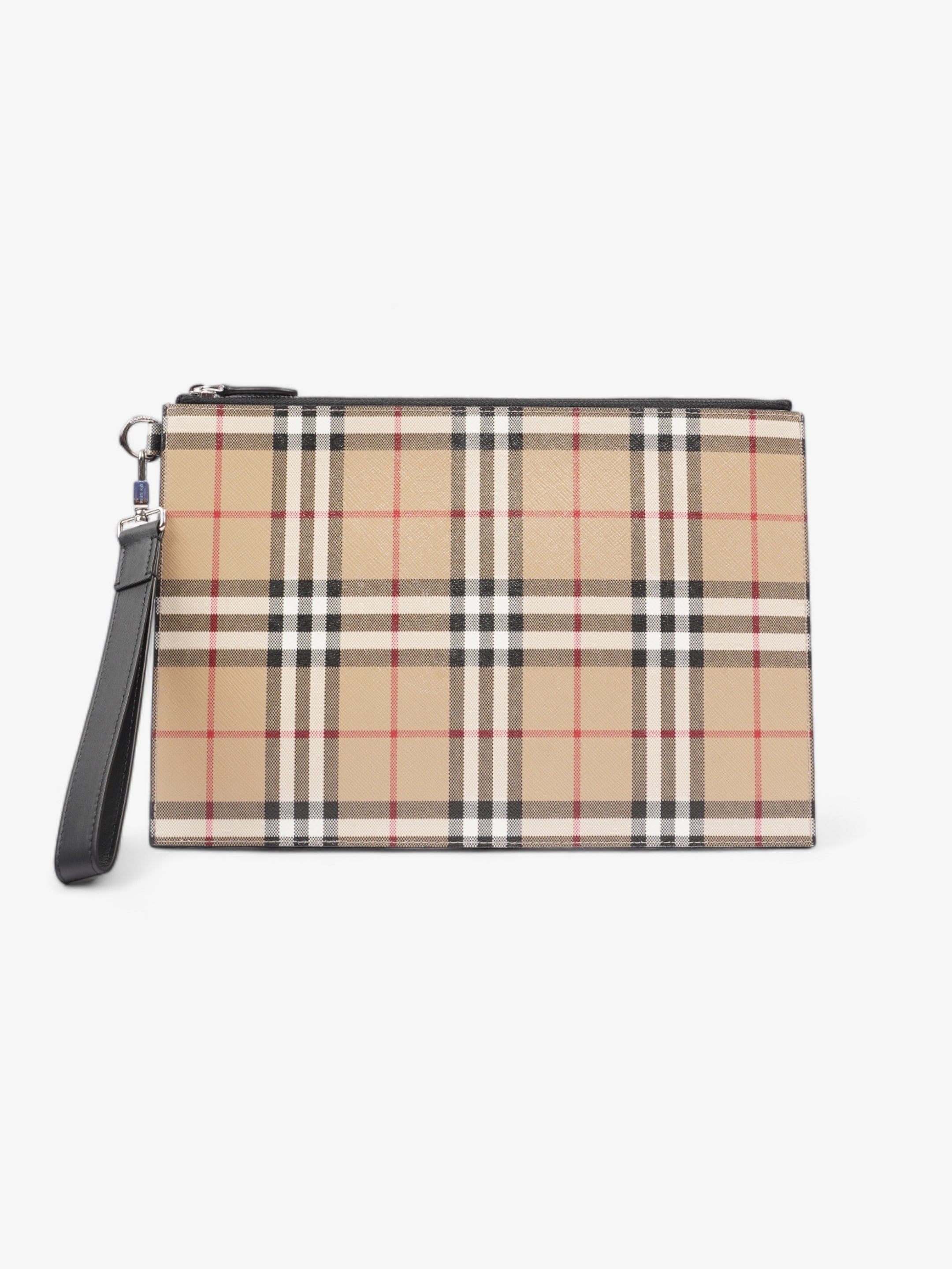 Burberry Check-Print Clutch Vintage Check Cotton