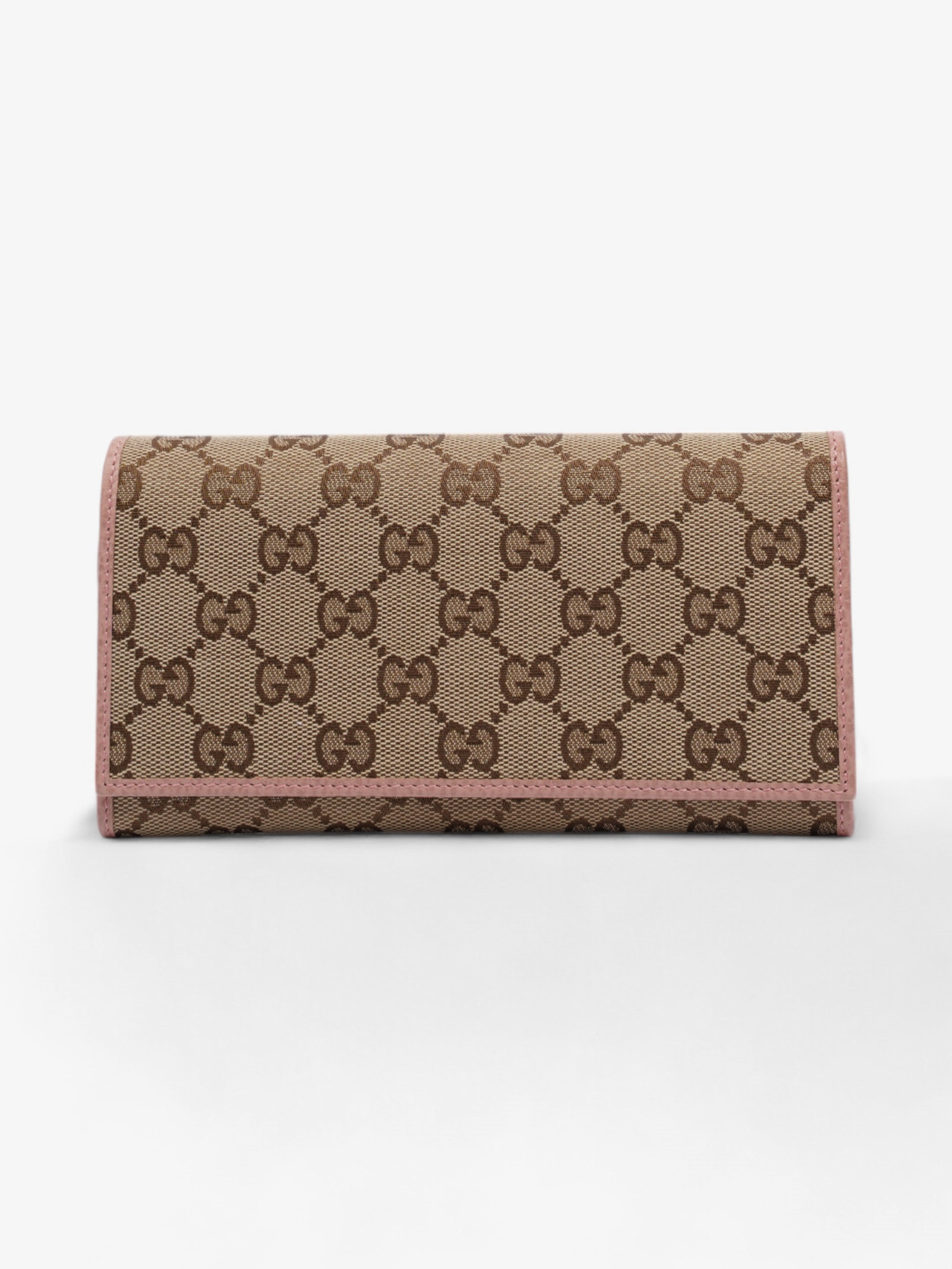 Gucci Two-Folded Wallet GG Supreme / Baby Pink Canvas