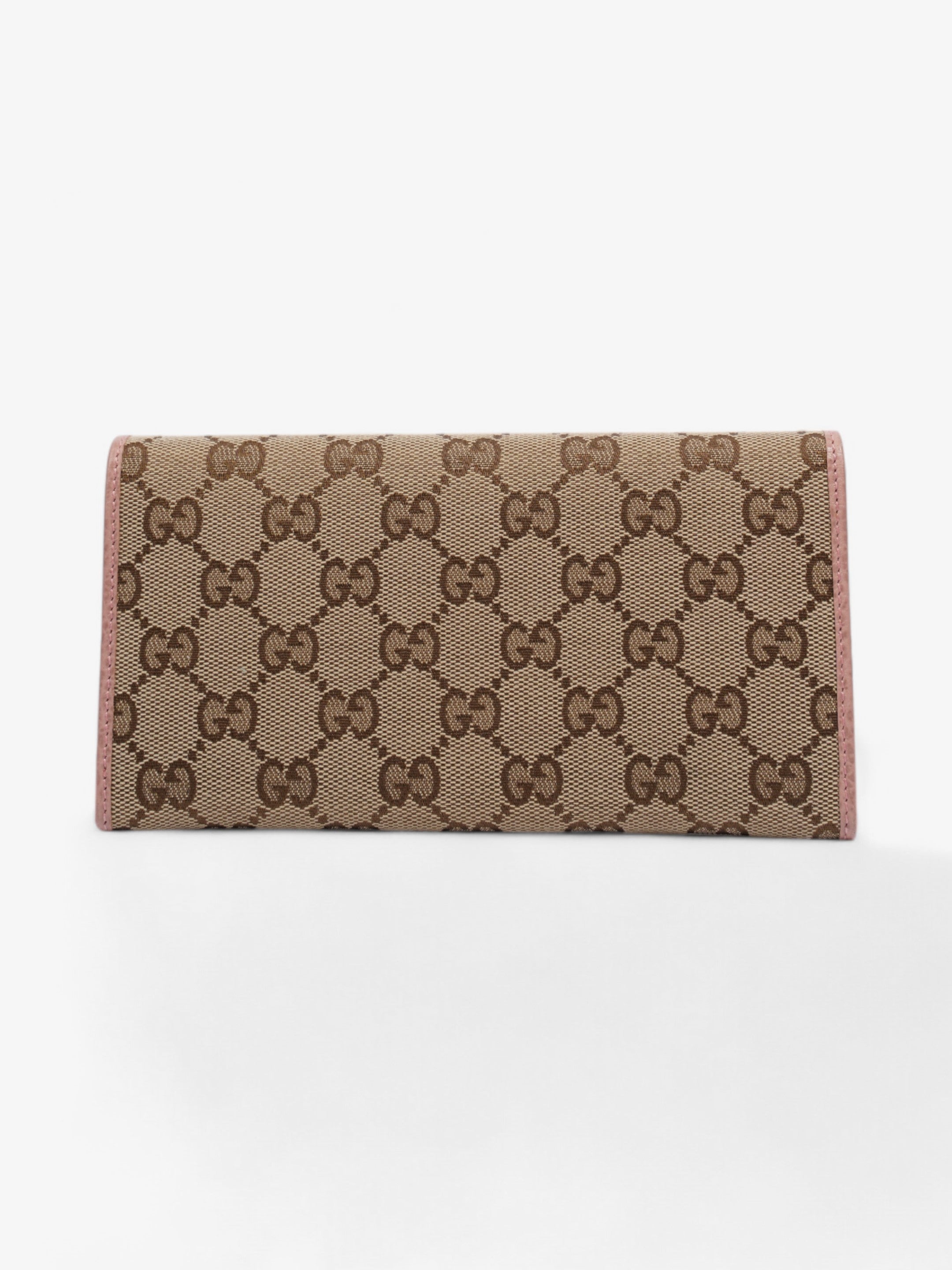 Gucci Two-Folded Wallet GG Supreme / Baby Pink Canvas