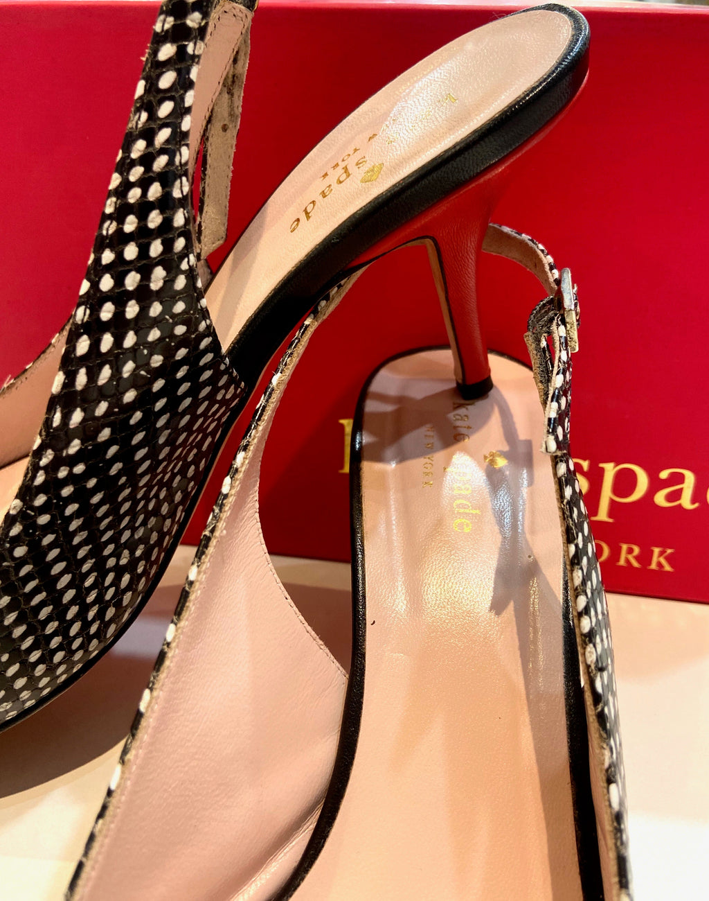 KATE SPADE JANNAH SNAKE PRINT LEATHER PUMPS