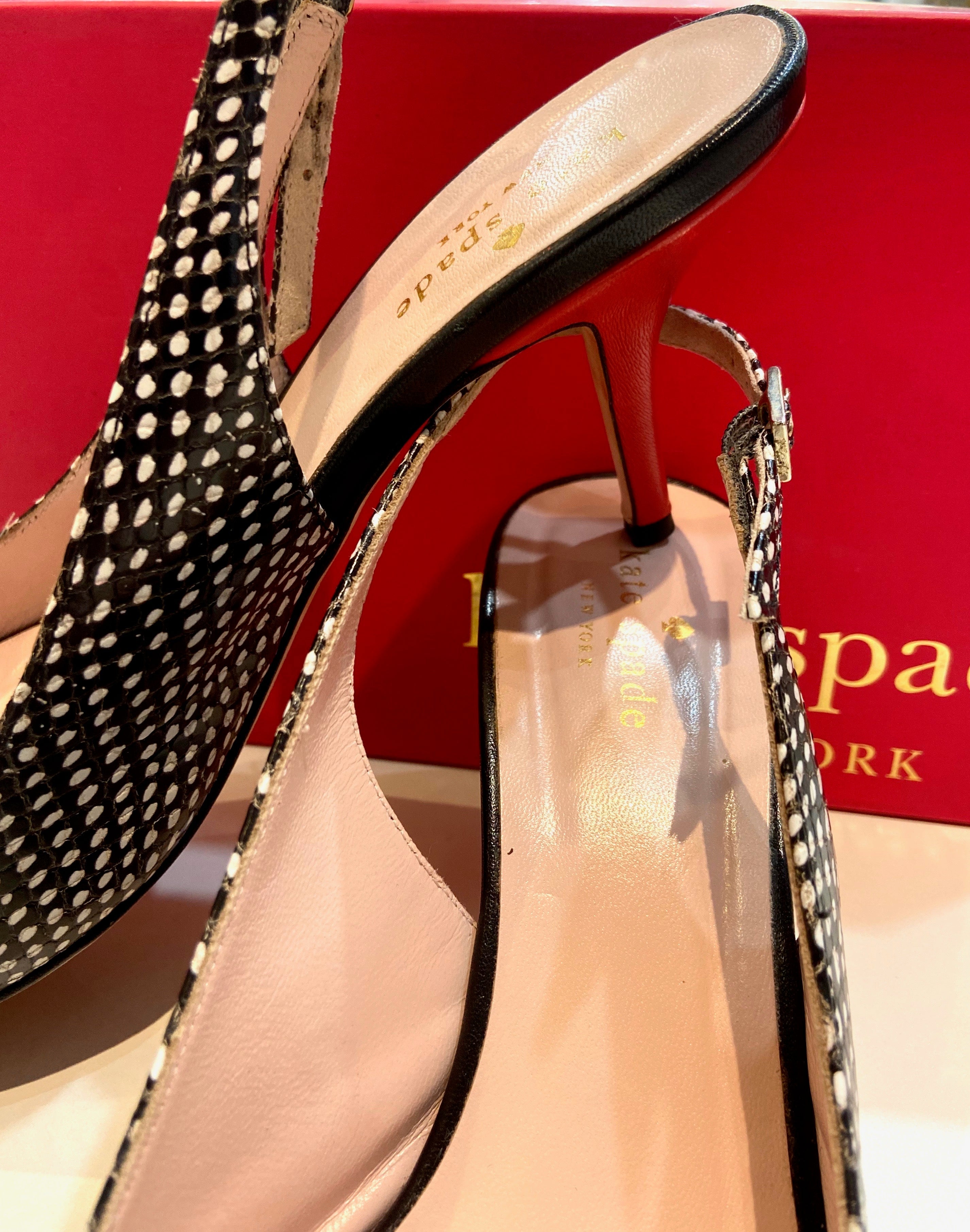 KATE SPADE JANNAH SNAKE PRINT LEATHER PUMPS