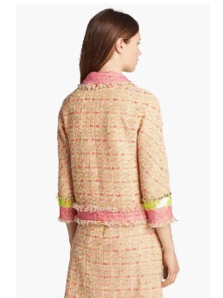 KATE SPADE MILLA TWEED EMBELLISHED BOUCLÉ LINED BLAZER