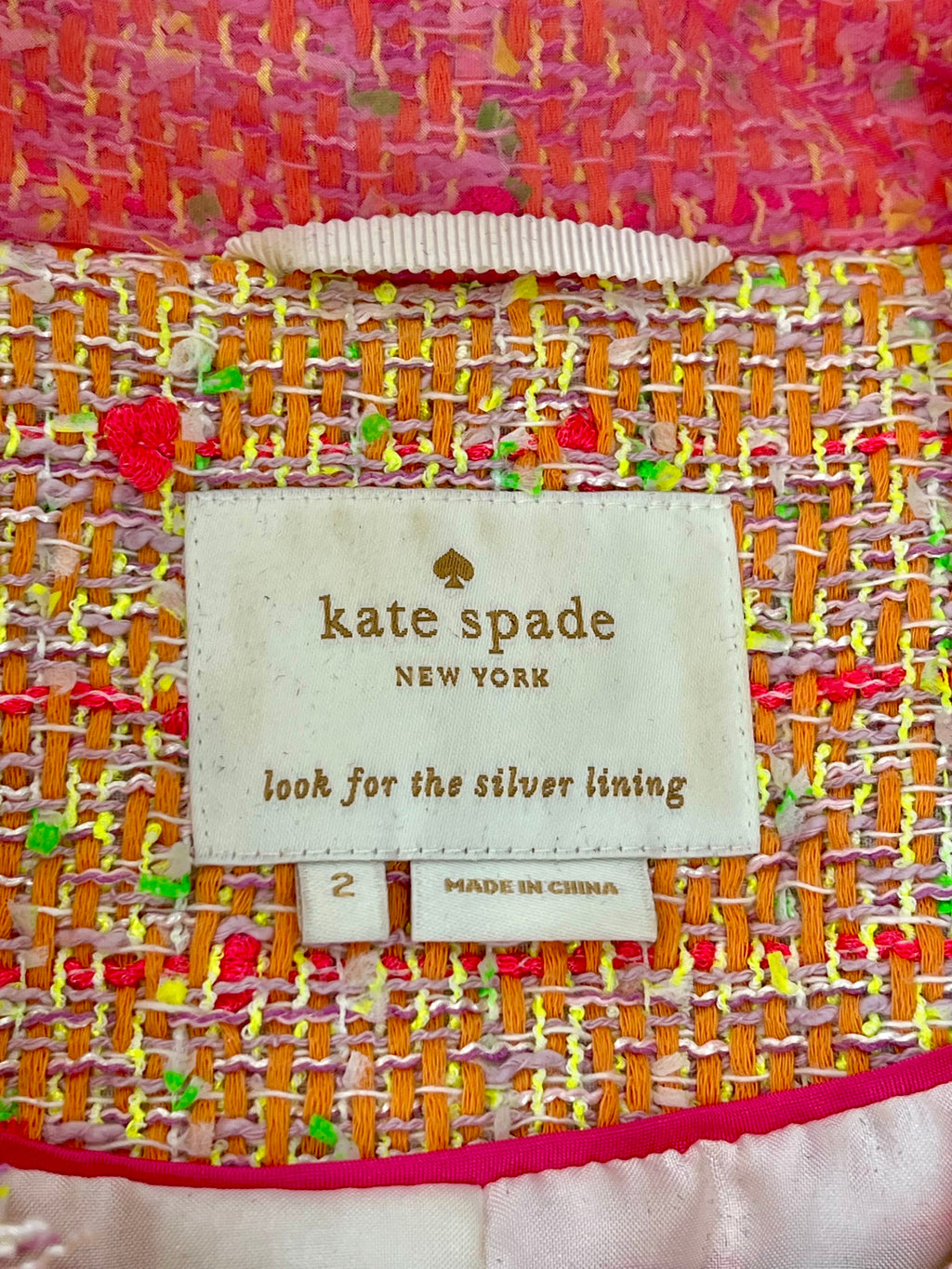 KATE SPADE MILLA TWEED EMBELLISHED BOUCLÉ LINED BLAZER